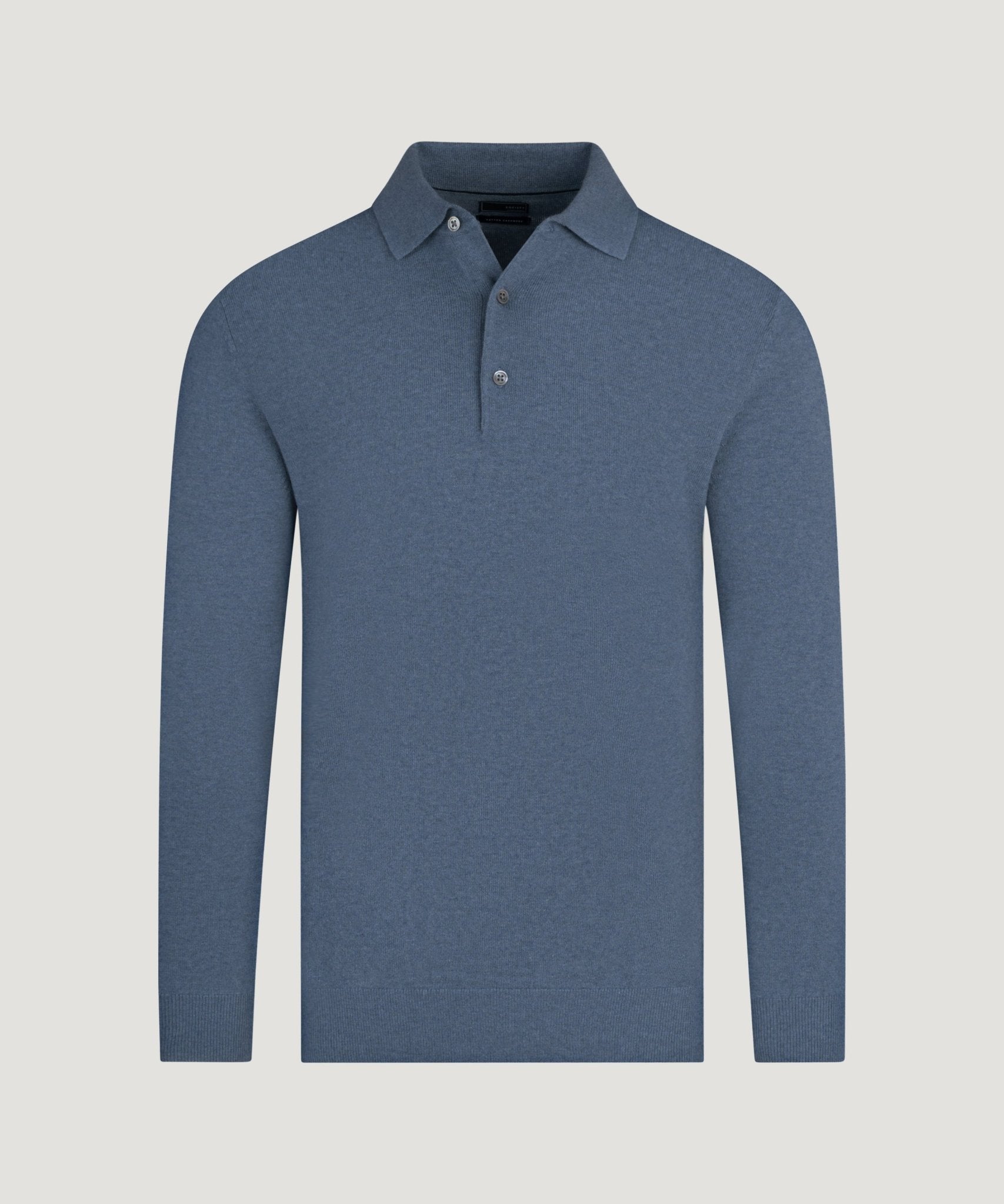 SOCI3TY Limited Fashion Long sleeve polo Cotton Cashmere blauw - THE SOCIETY SHOP