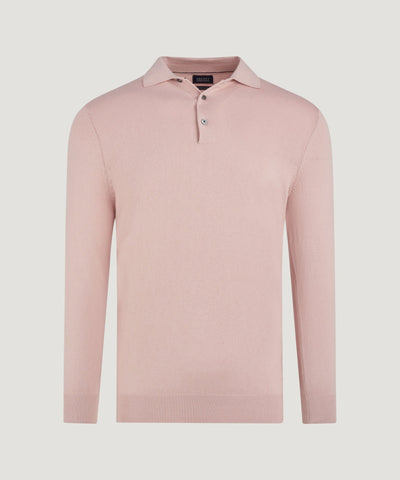 SOCI3TY Limited Long sleeve polo Cotton Cashmere comfy pink - THE SOCIETY SHOP