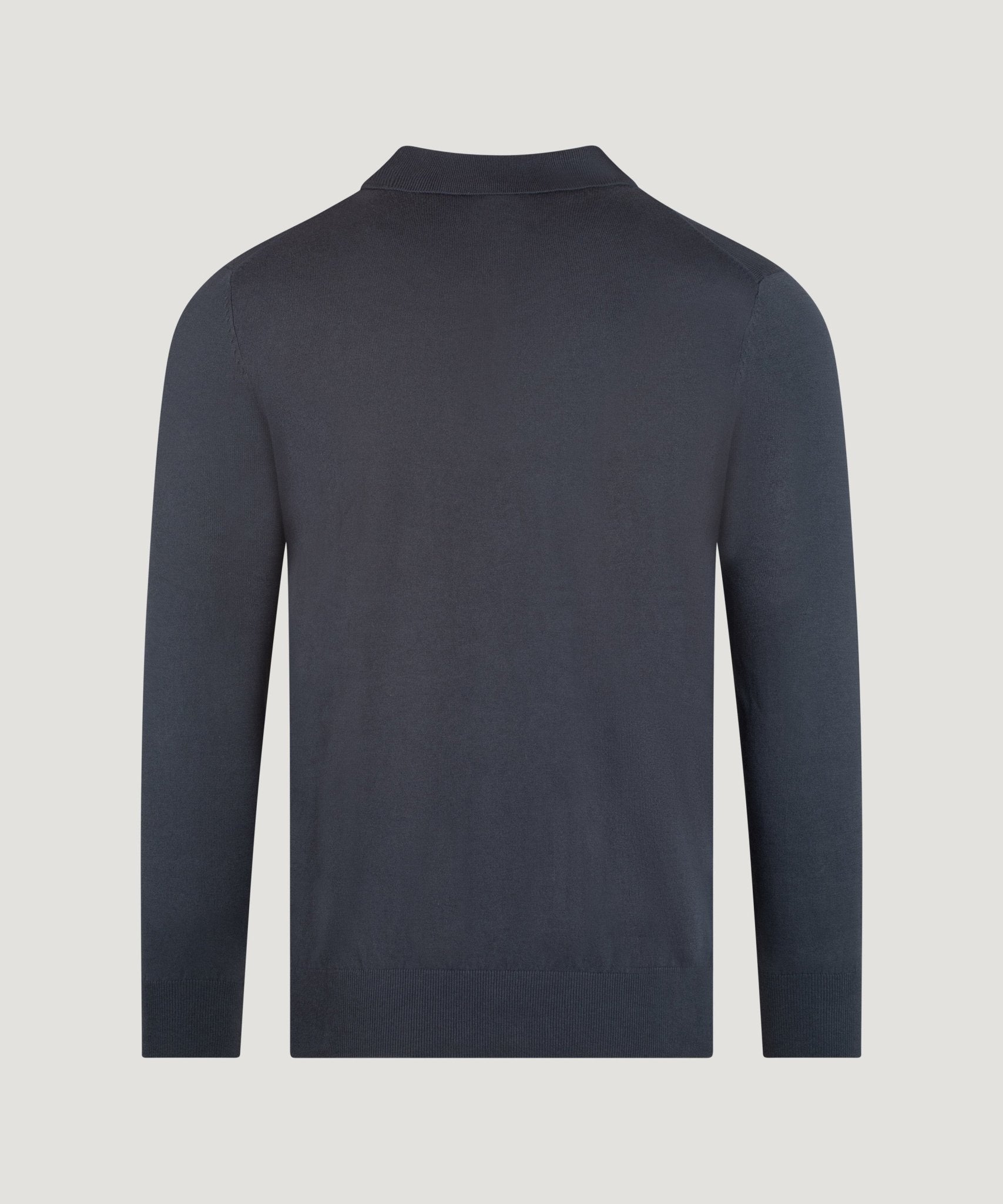 SOCI3TY Limited Fashion Long sleeve polo Cotton Cashmere staalblauw - THE SOCIETY SHOP