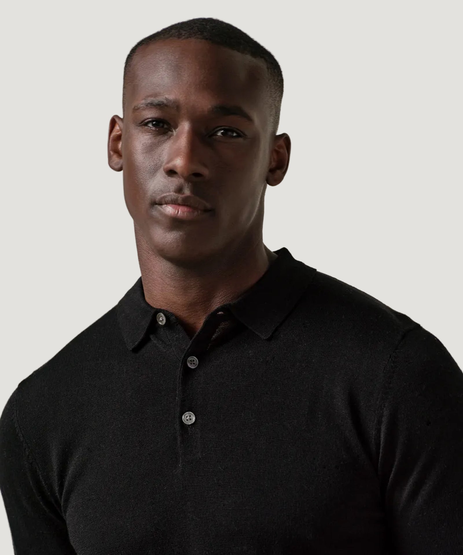 Profuomo Long sleeve polo merino zwart - THE SOCIETY SHOP
