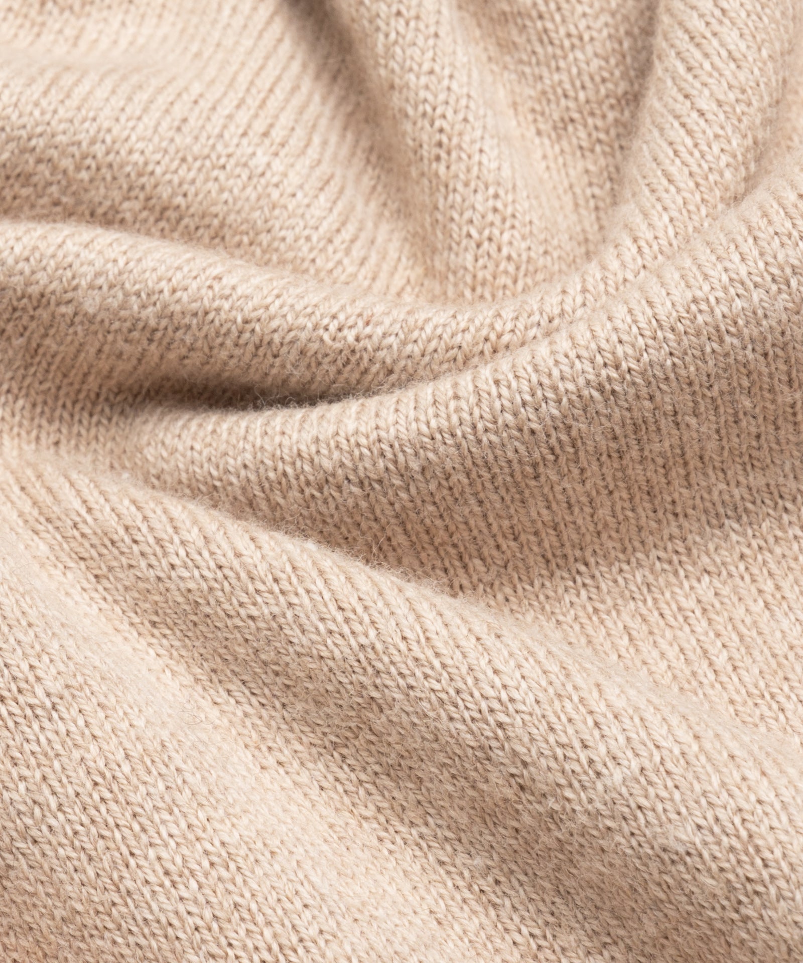 SOCI3TY Limited Fashion Long sleeve riva buttonless polo Cotton Cashmere beige - THE SOCIETY SHOP