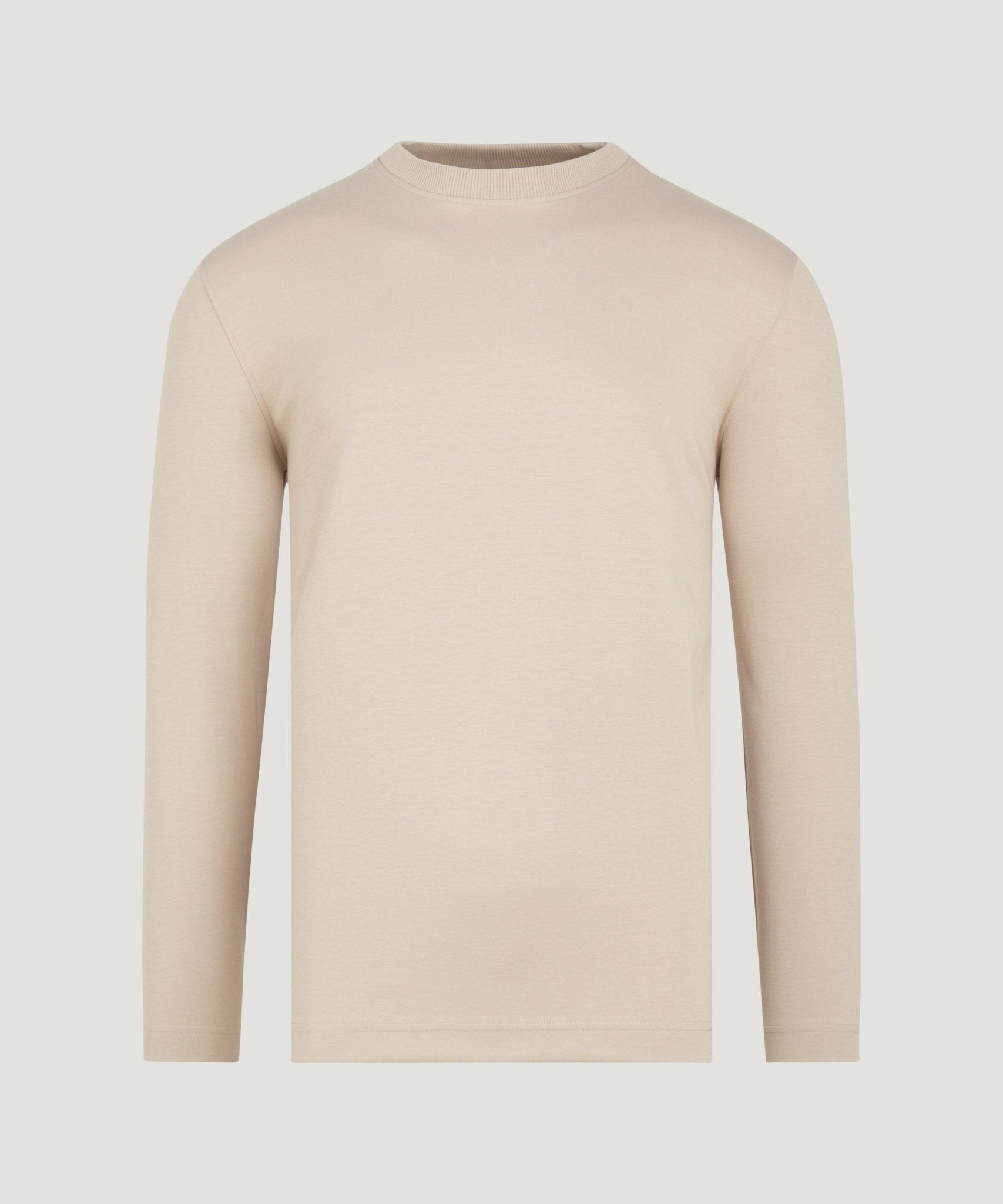 SOCI3TY Long sleeve T-shirt soft touch katoen/polyester beige - THE SOCIETY SHOP