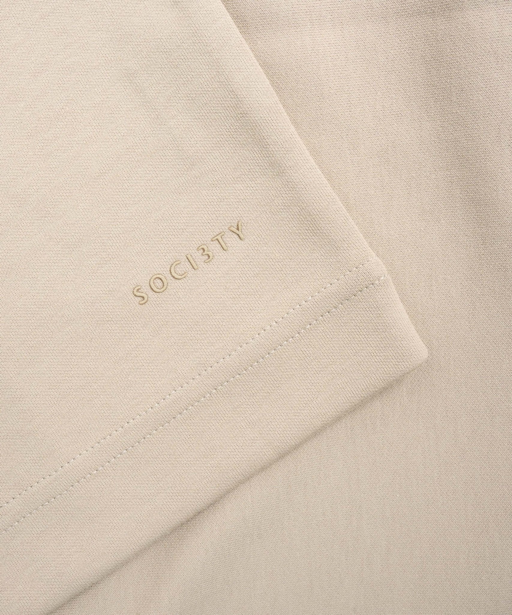 SOCI3TY Long sleeve T-shirt soft touch katoen/polyester beige - THE SOCIETY SHOP