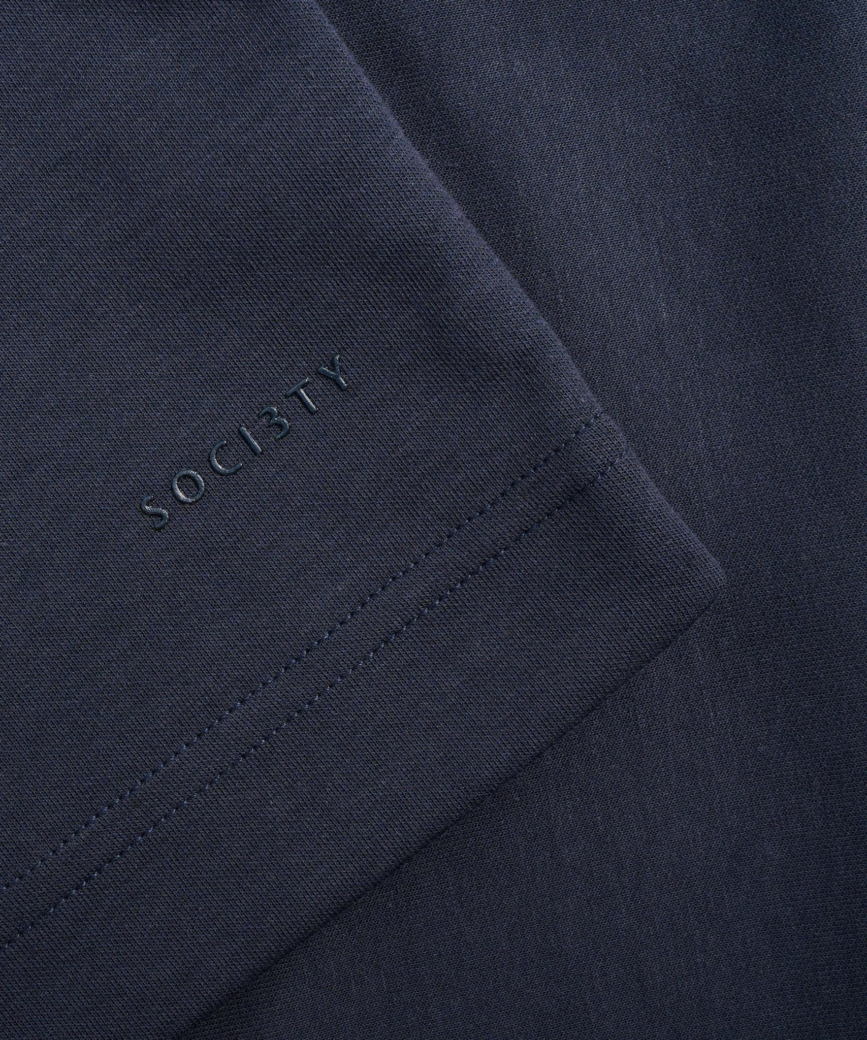 SOCI3TY Long sleeve T-shirt soft touch katoen/polyester donkerblauw - THE SOCIETY SHOP