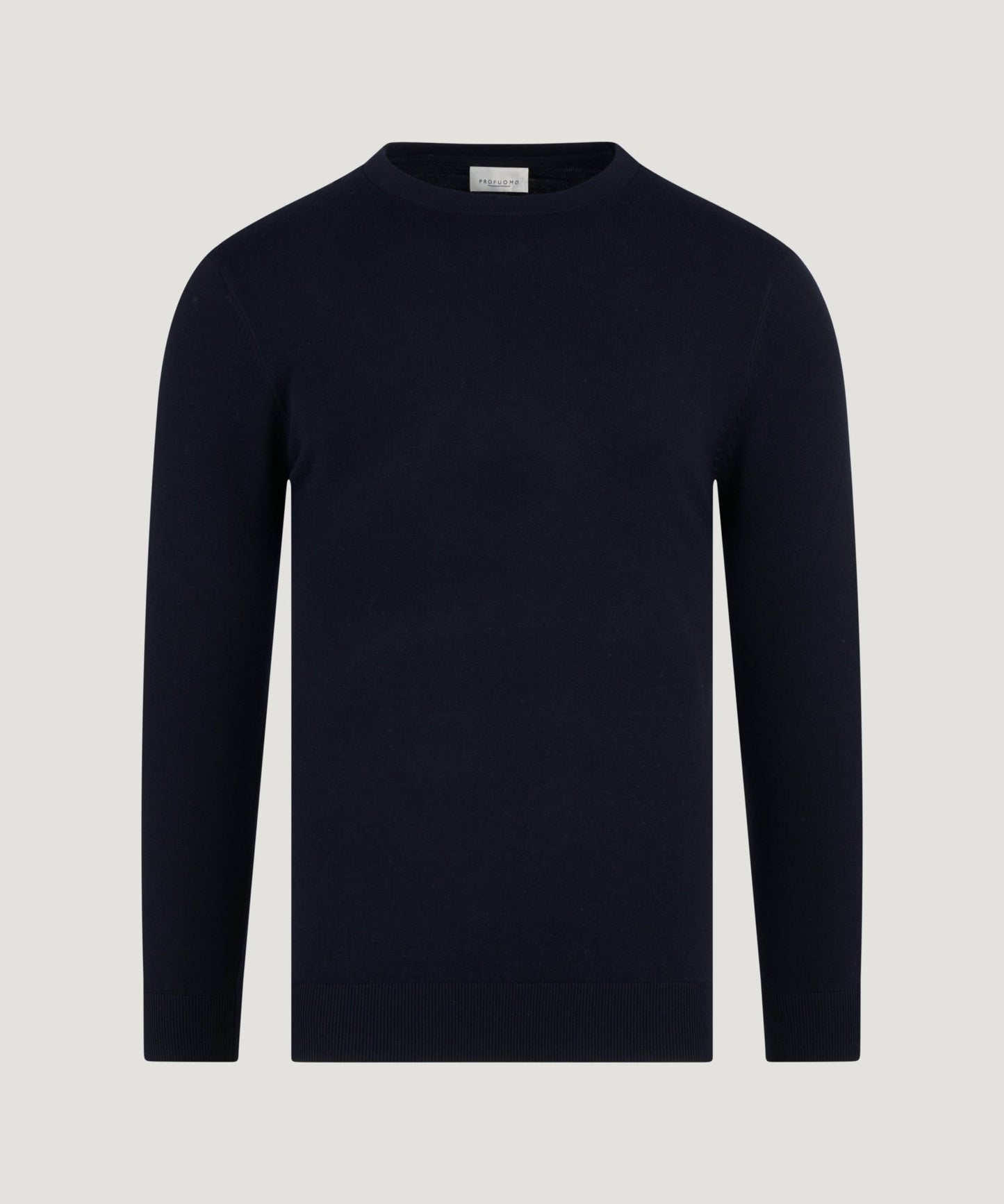 Profuomo Luxury basic crewneck trui Tencel/katoen/zijde donkerblauw - The Society Shop