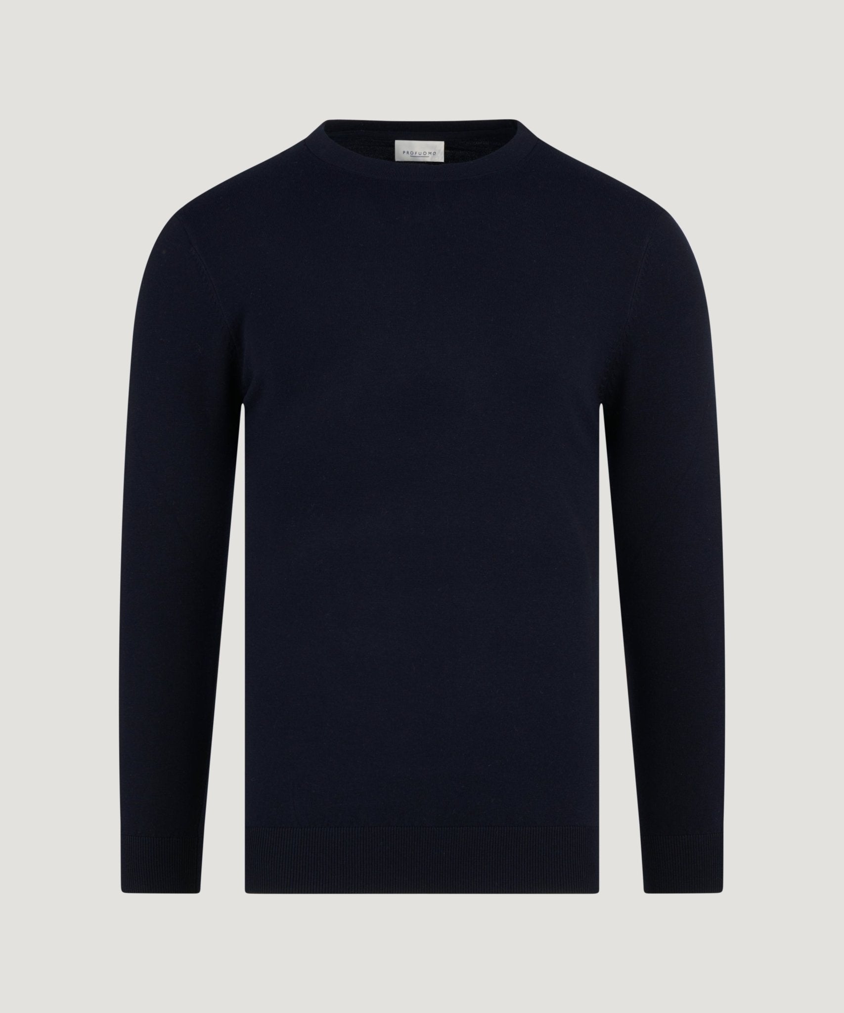 Profuomo Luxury basic crewneck trui Tencel/katoen/zijde donkerblauw - The Society Shop