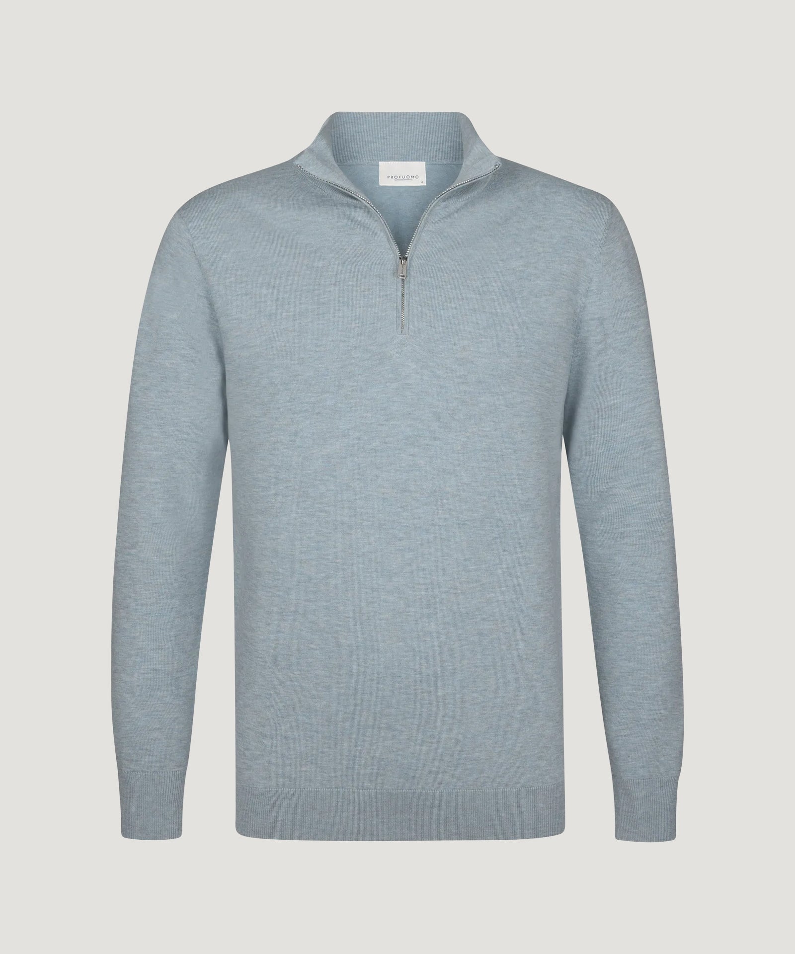 Profuomo Luxury basic half - zip trui blauw - THE SOCIETY SHOP