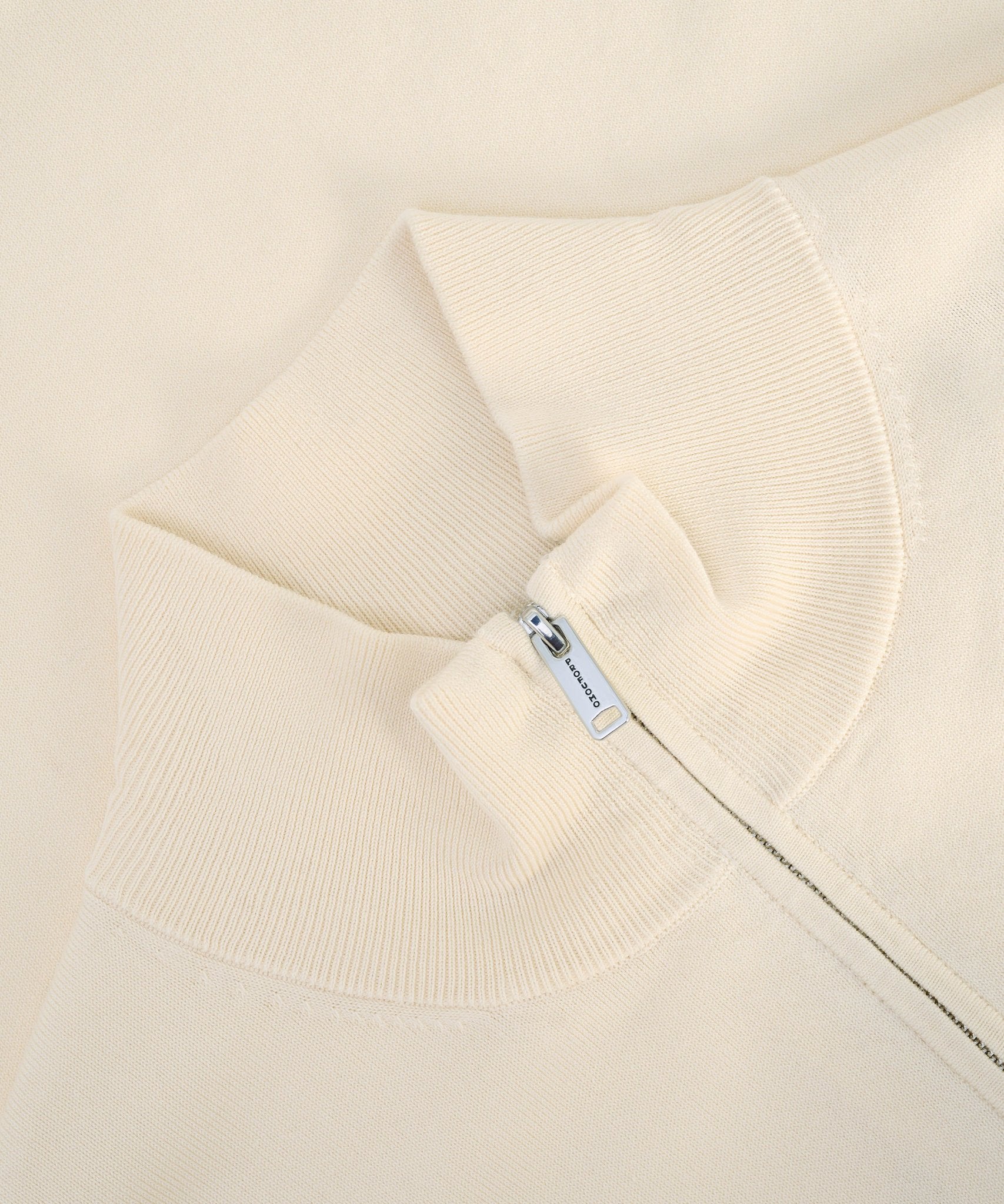 Profuomo Luxury basic half - zip trui Tencel/katoen/zijde off - white - The Society Shop