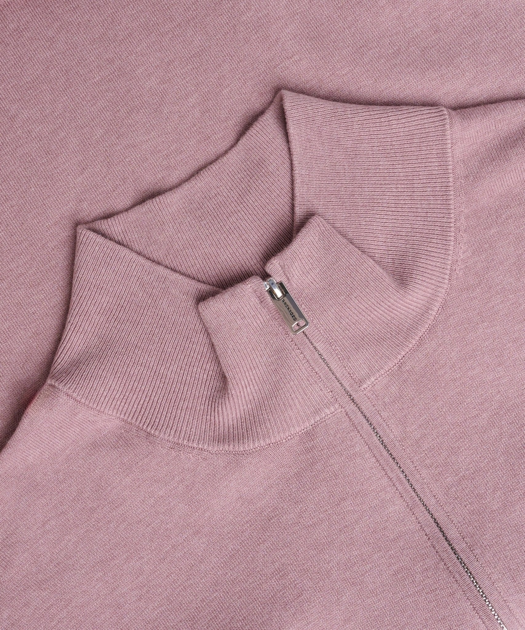 Profuomo Luxury basic half - zip trui Tencel/katoen/zijde roze - The Society Shop