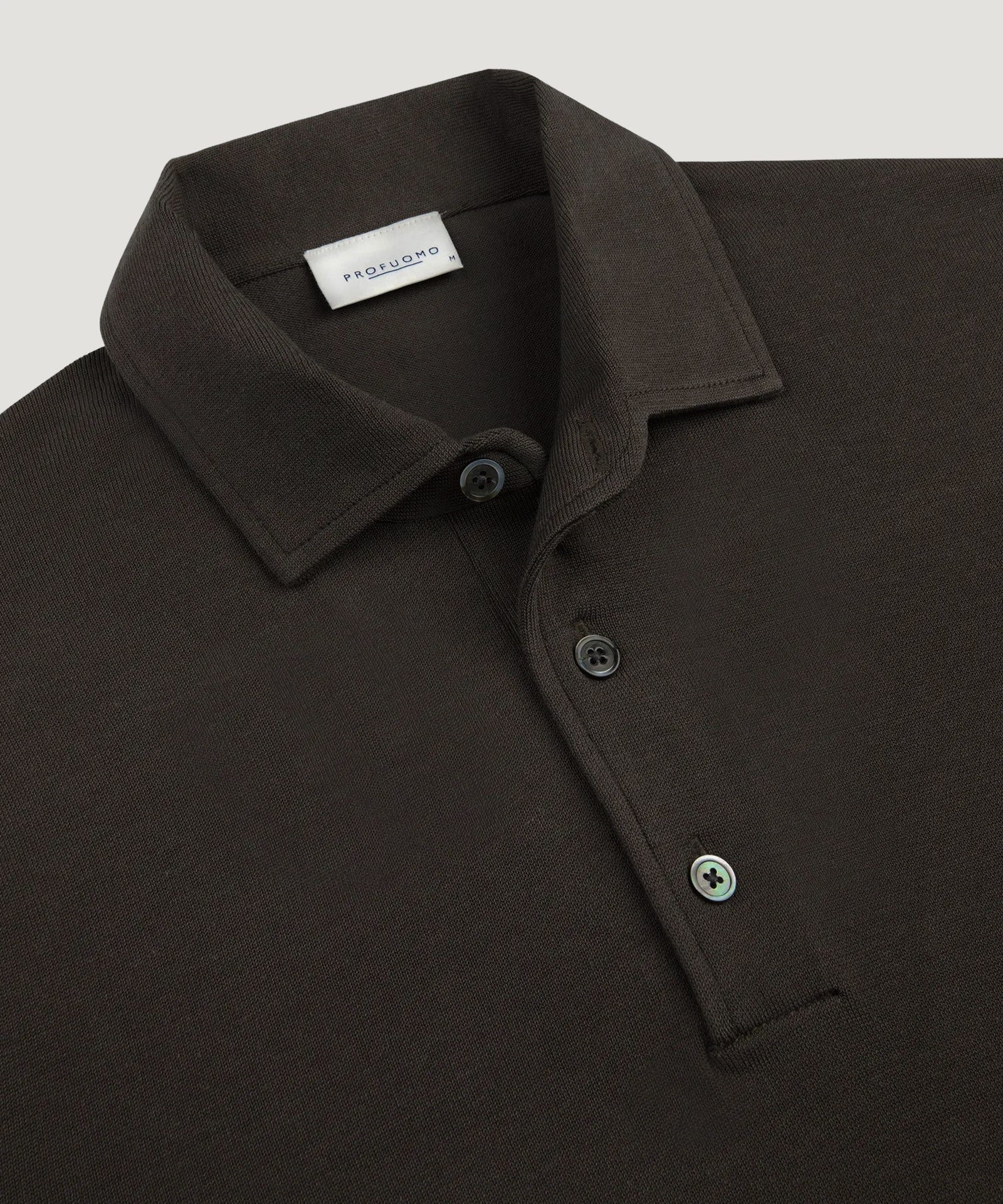Profuomo Luxury basic one piece polo donkerbruin - THE SOCIETY SHOP