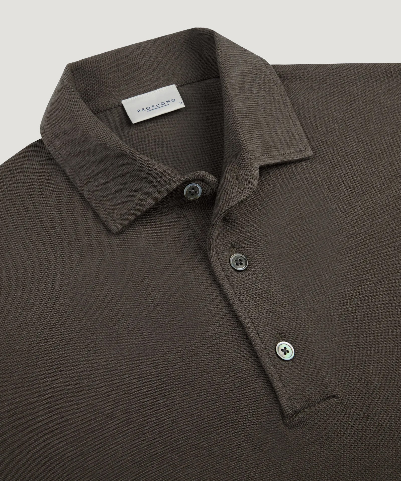 Profuomo Luxury basic one piece polo donkerbruin - THE SOCIETY SHOP