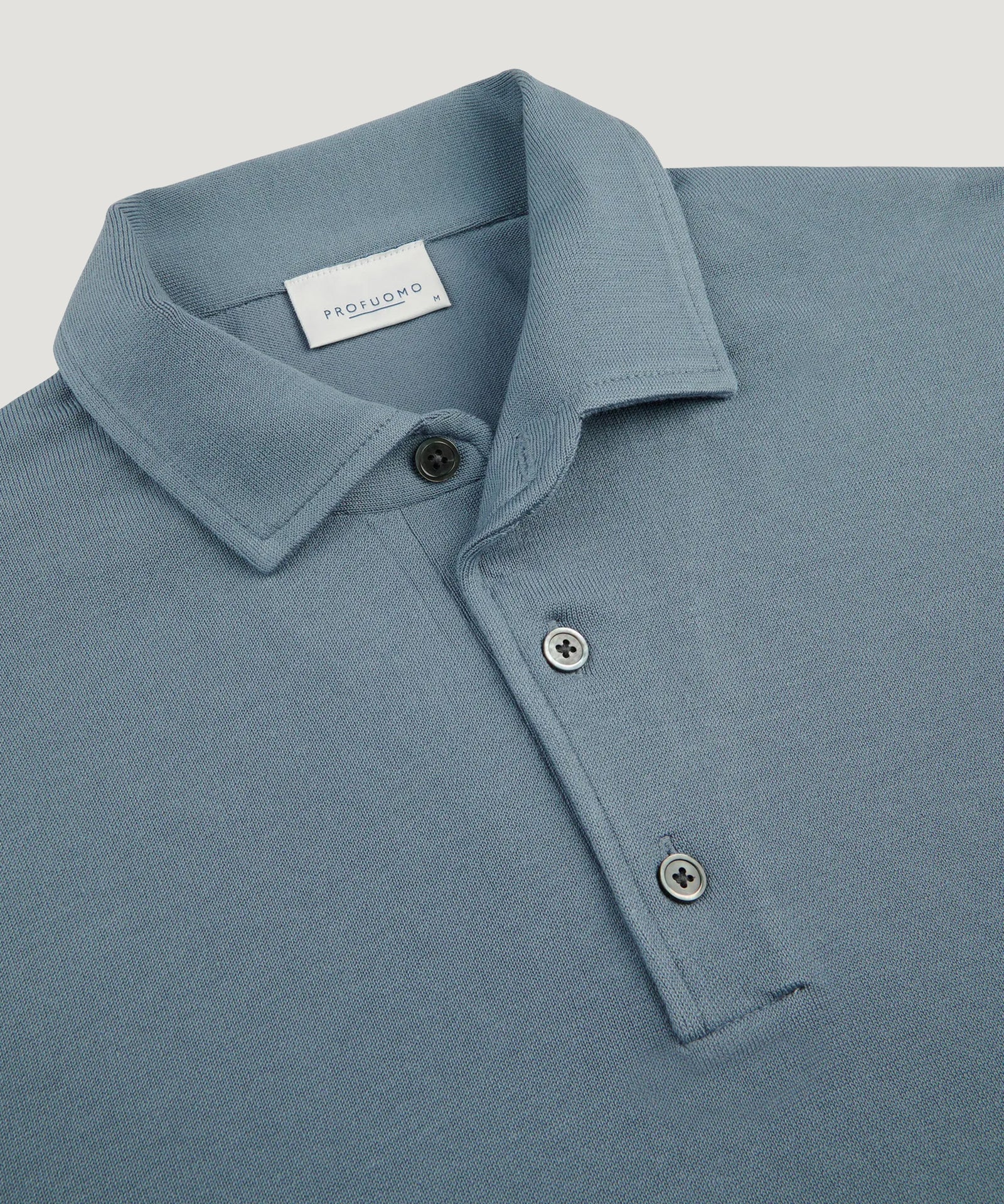 Profuomo Luxury basic one piece polo grijsblauw - THE SOCIETY SHOP