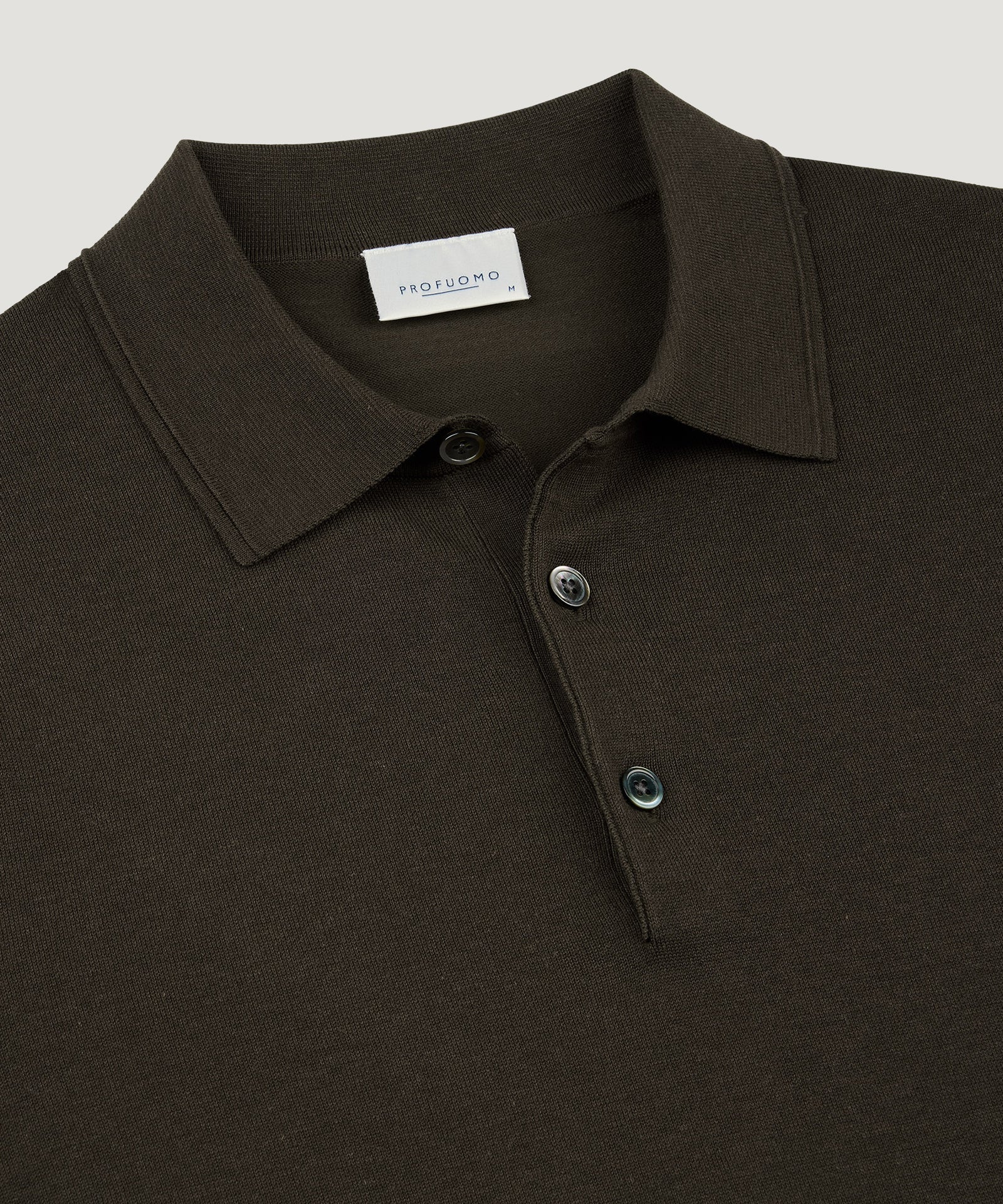 Profuomo Luxury basic polo donkerbruin - THE SOCIETY SHOP