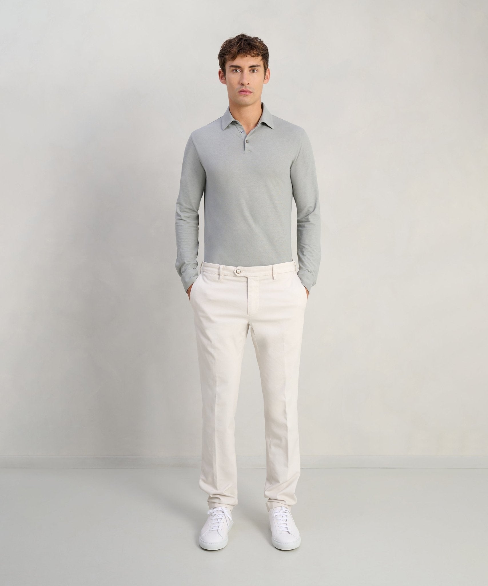 Mason's New York chino katoen/modal stretch lichtgrijs - THE SOCIETY SHOP