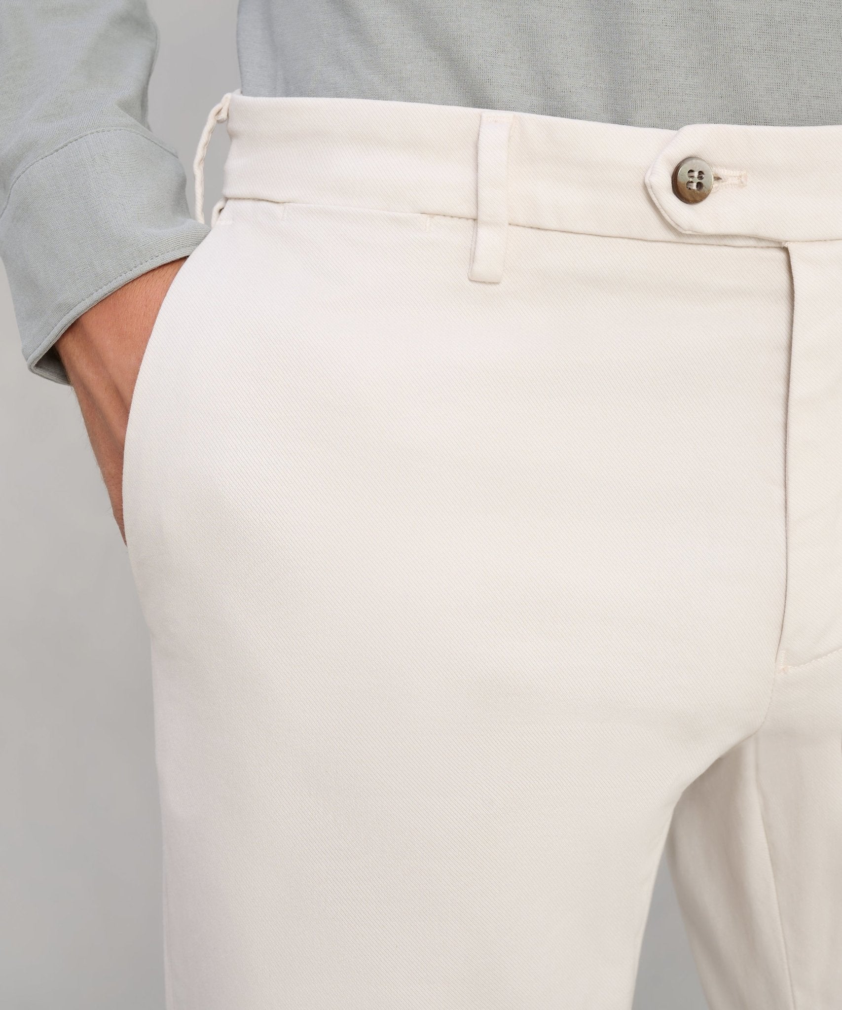 Mason's New York chino katoen/modal stretch lichtgrijs - THE SOCIETY SHOP