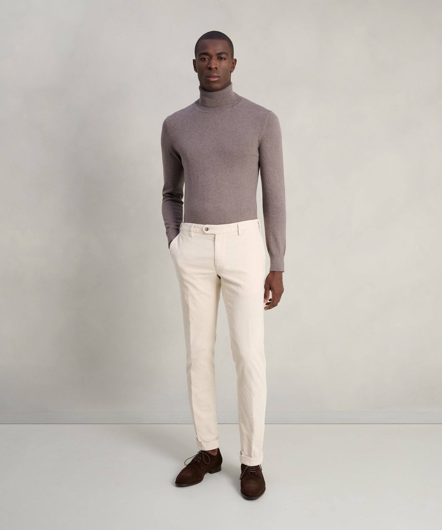 Mason's New York style chino gewassen katoen corduroy stretch off - white - THE SOCIETY SHOP