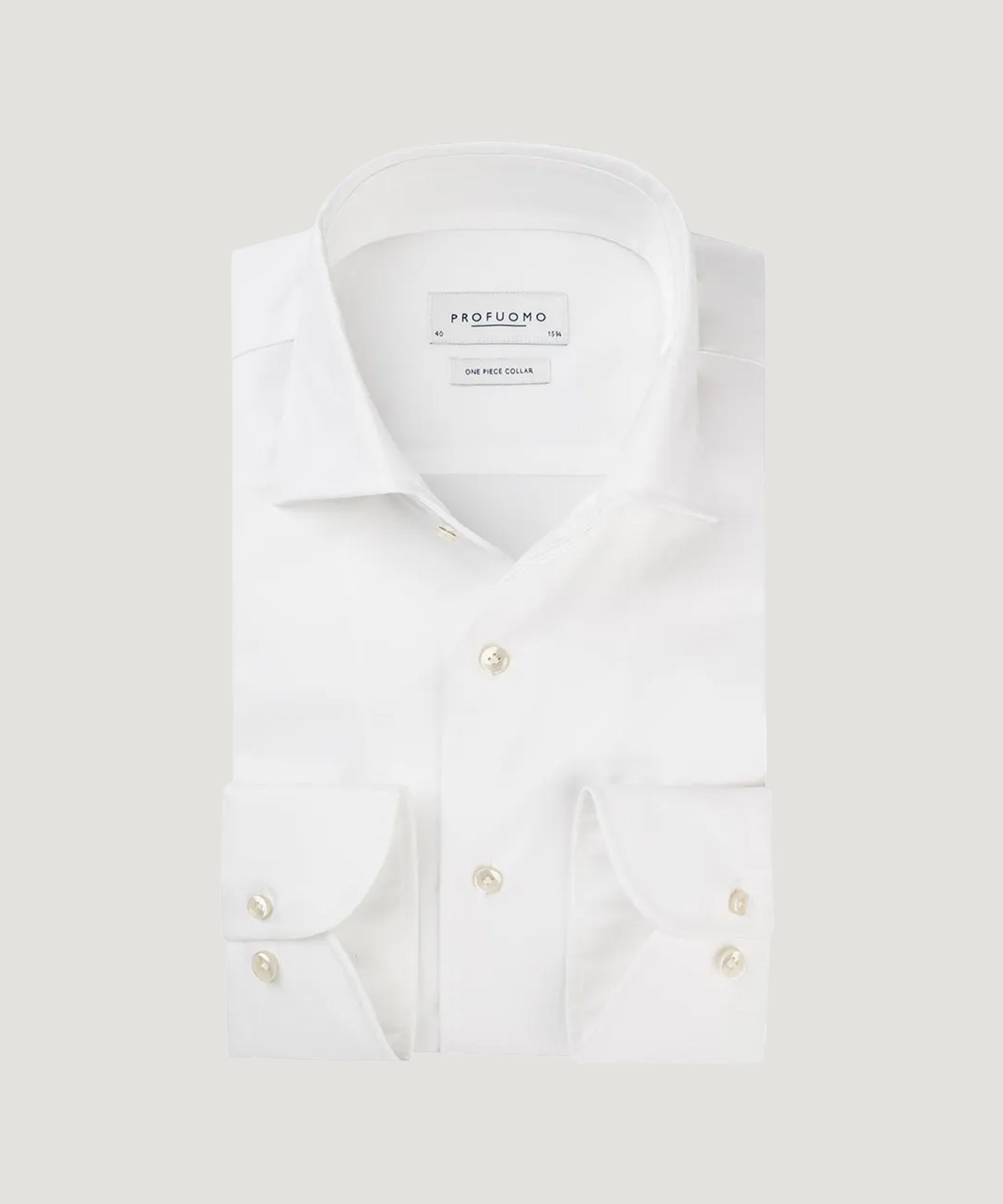 Profuomo One piece overhemd katoen two - ply wit - THE SOCIETY SHOP