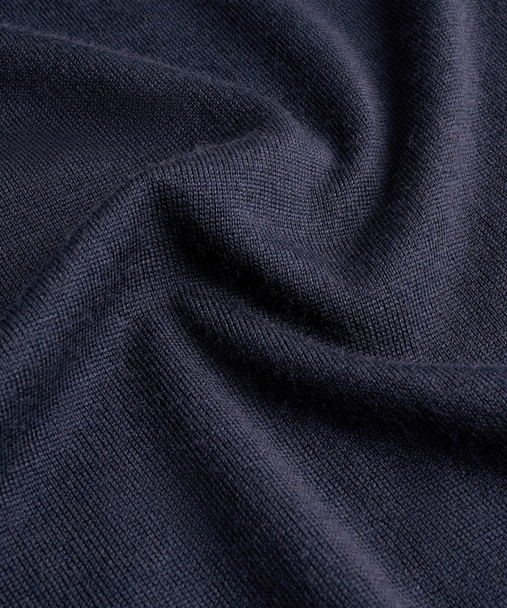 Profuomo Open collar long sleeve polo merino donkerblauw - THE SOCIETY SHOP