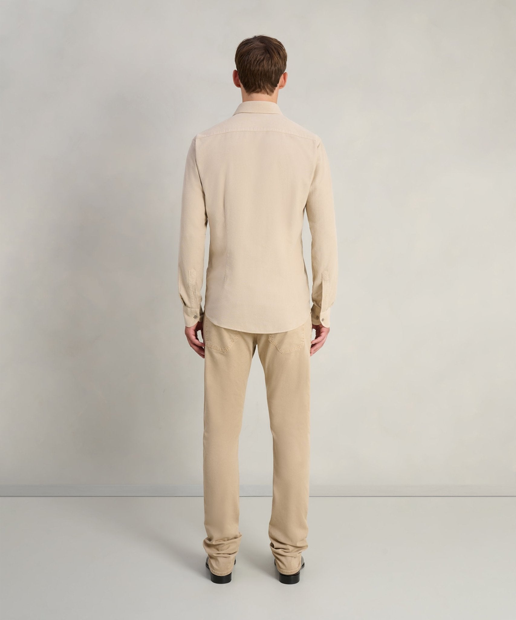 SOCI3TY Handmade Overhemd gewassen corduroy beige - THE SOCIETY SHOP