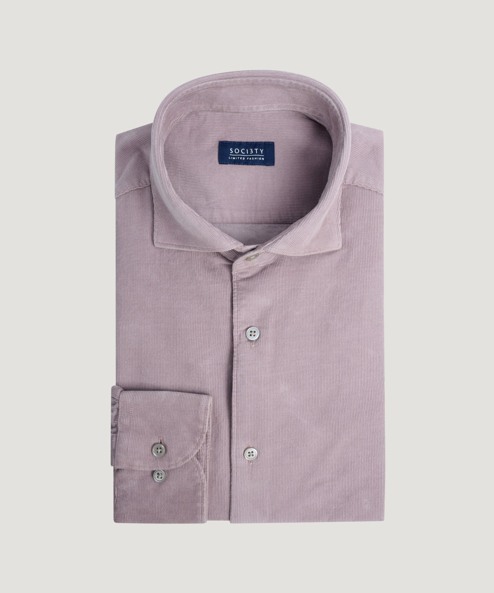 SOCI3TY Handmade Overhemd gewassen corduroy lila - THE SOCIETY SHOP