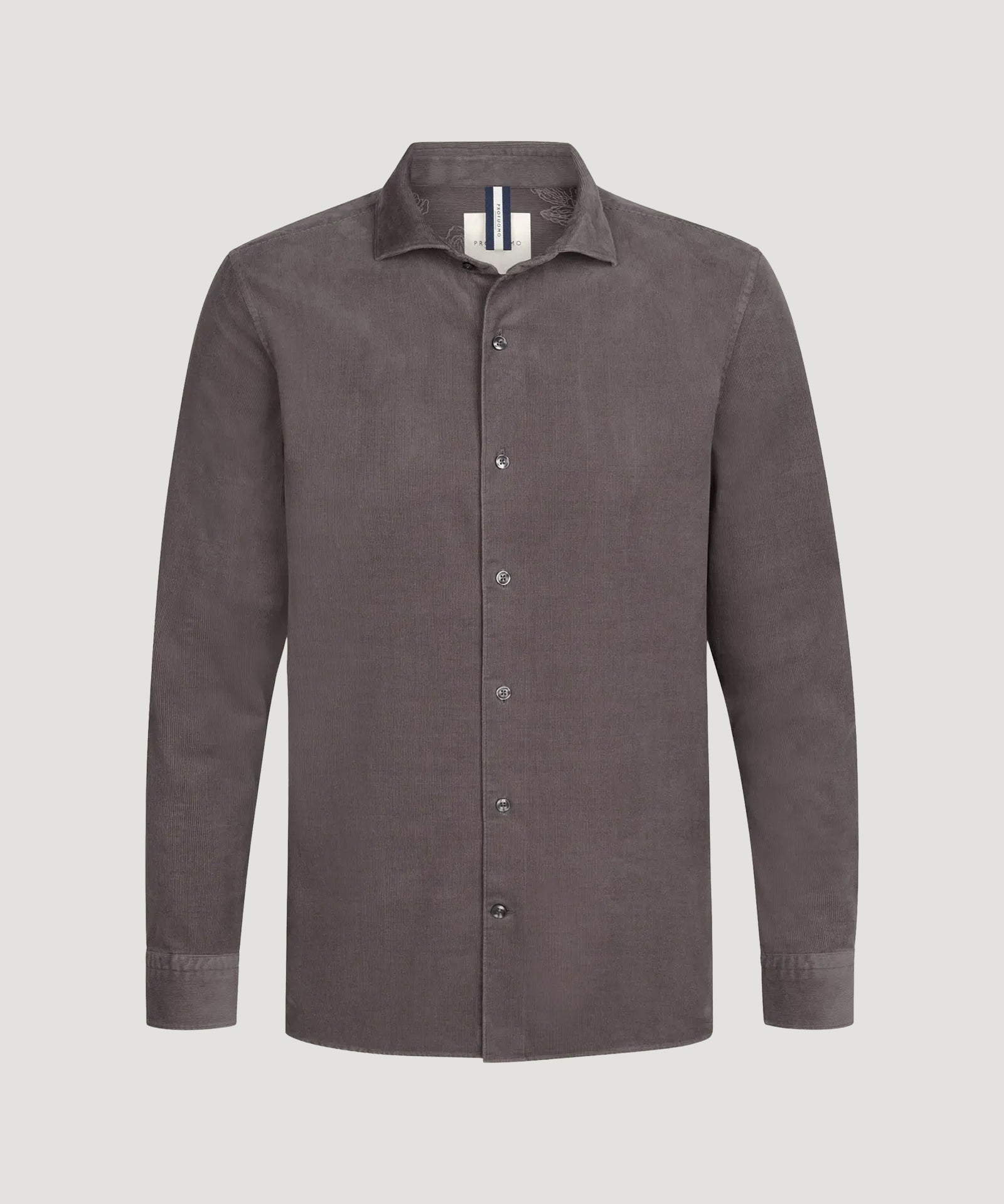 Profuomo Overhemd katoen corduroy aubergine - THE SOCIETY SHOP