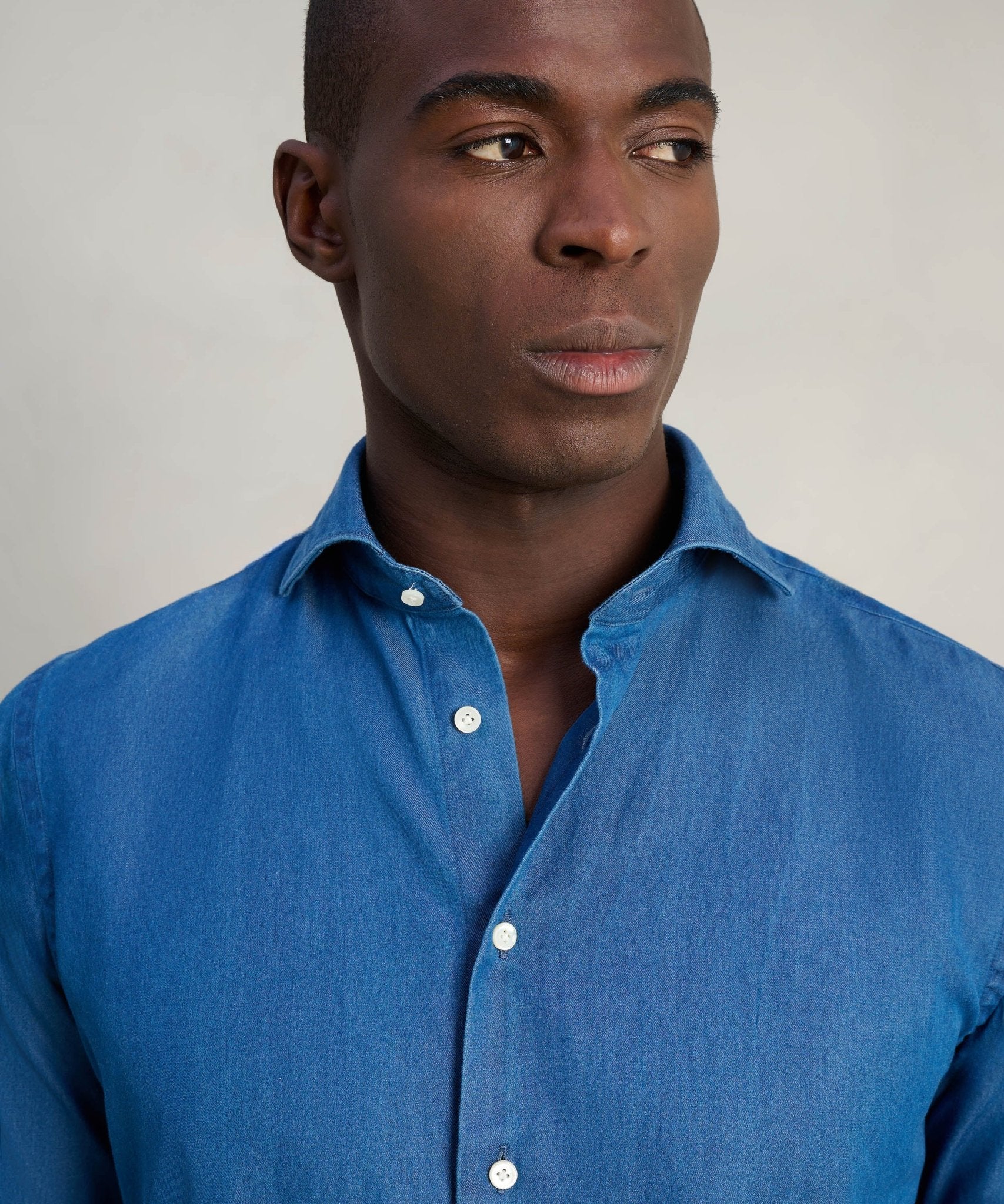 Profuomo Overhemd katoen denim blauw - THE SOCIETY SHOP