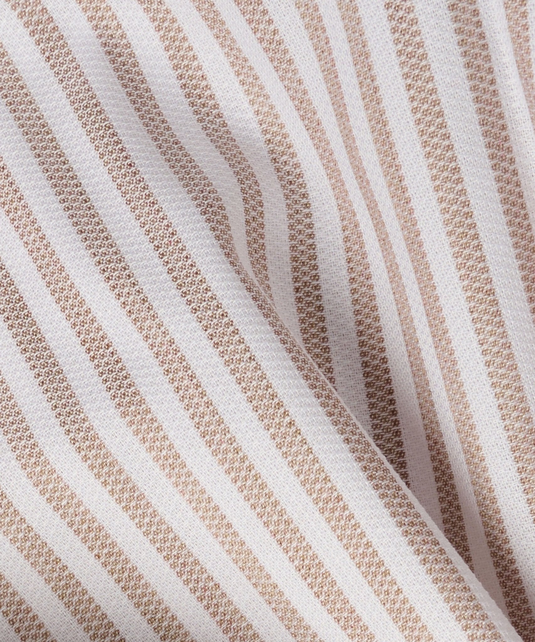 Profuomo Overhemd katoen twill beige gestreept - THE SOCIETY SHOP