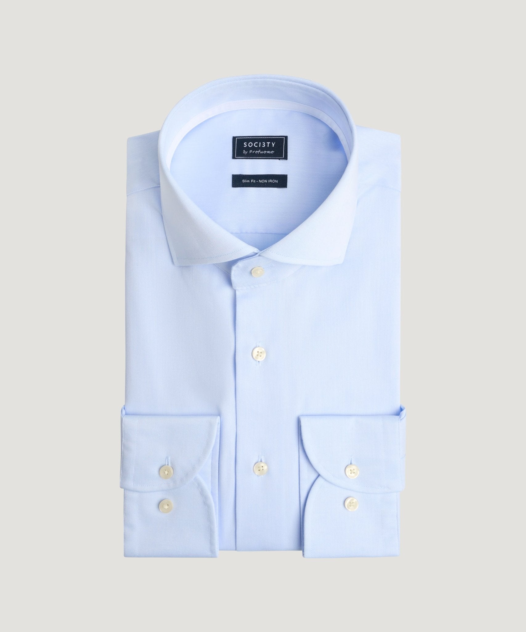 Profuomo Overhemd katoen twill lichtblauw - THE SOCIETY SHOP