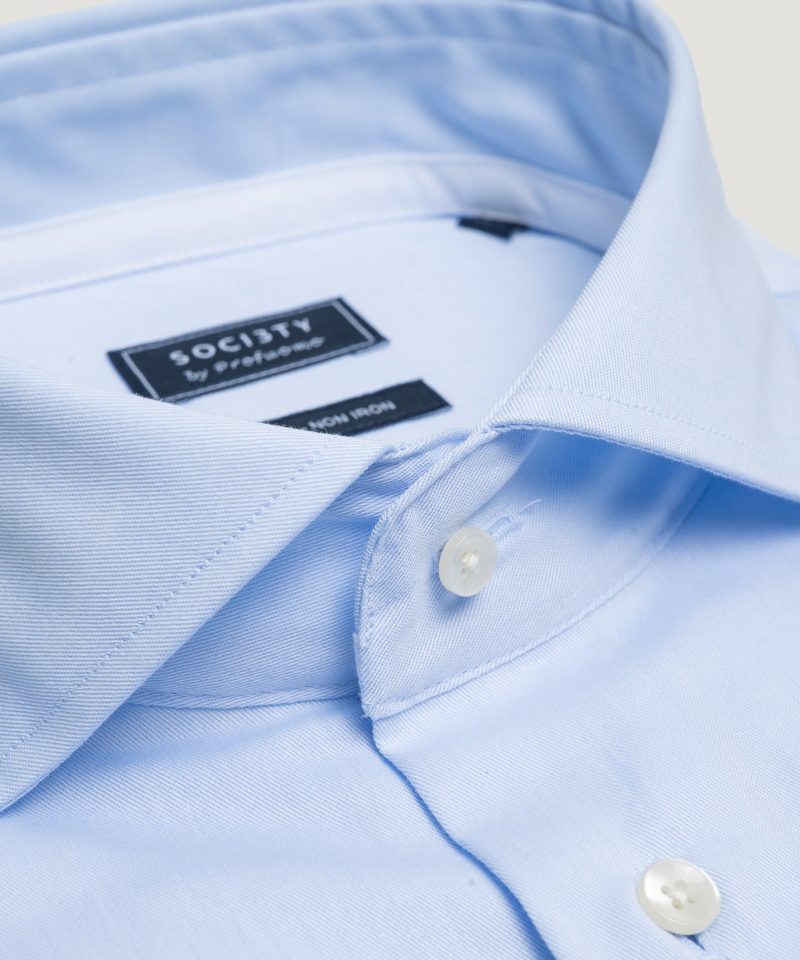 SOCI3TY by Profuomo Overhemd katoen twill non iron lichtblauw - THE SOCIETY SHOP