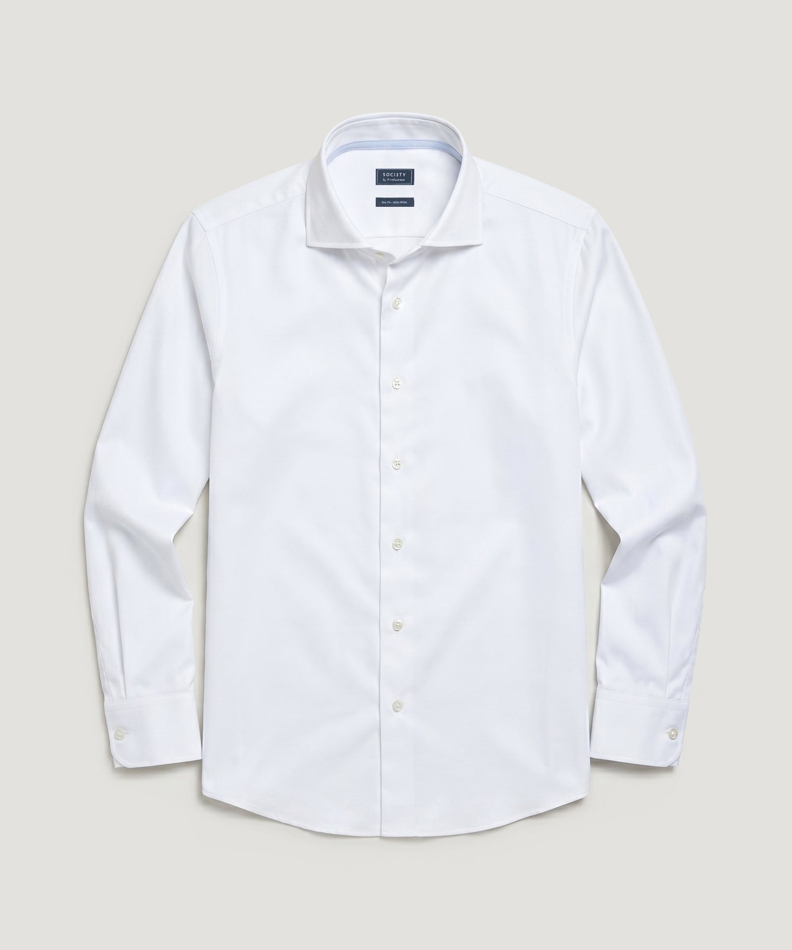 SOCI3TY by Profuomo Overhemd katoen twill non iron wit - THE SOCIETY SHOP
