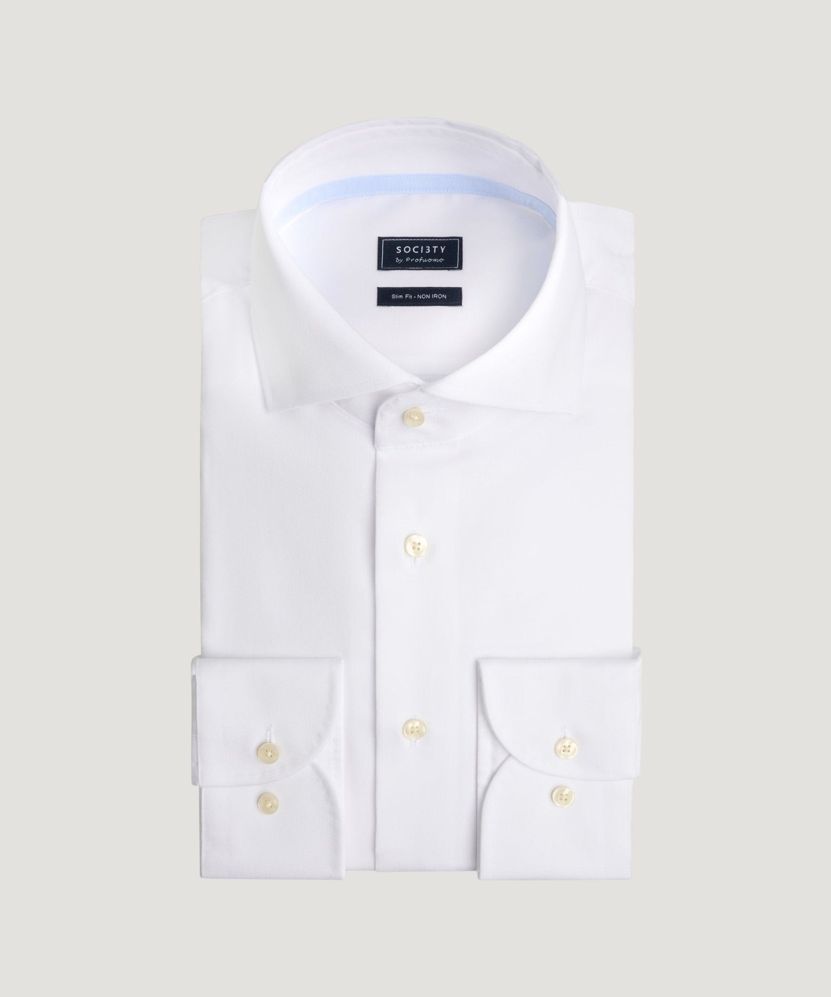 Profuomo Overhemd katoen twill wit - THE SOCIETY SHOP