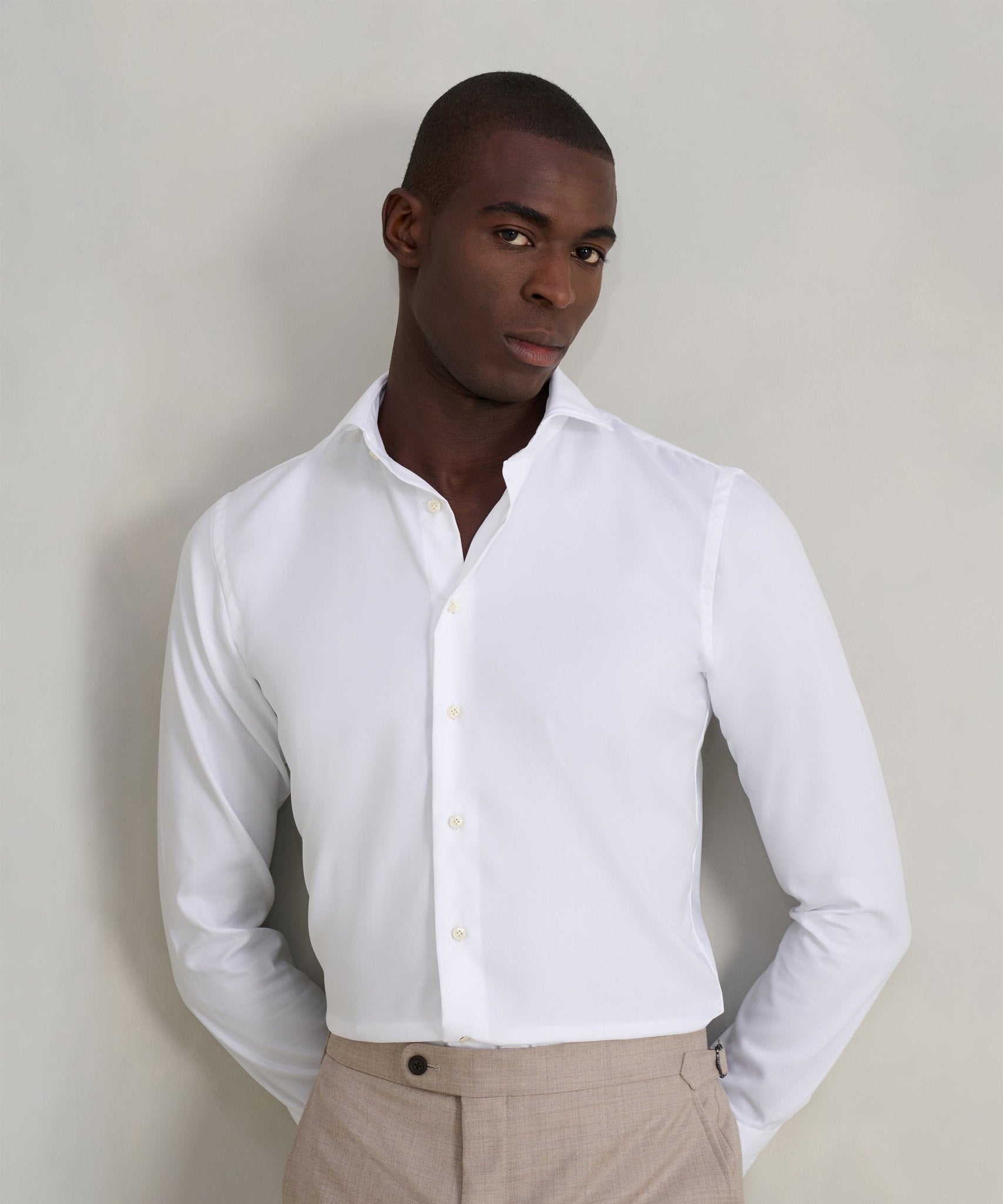 Profuomo Overhemd katoen two ply twill wit - THE SOCIETY SHOP