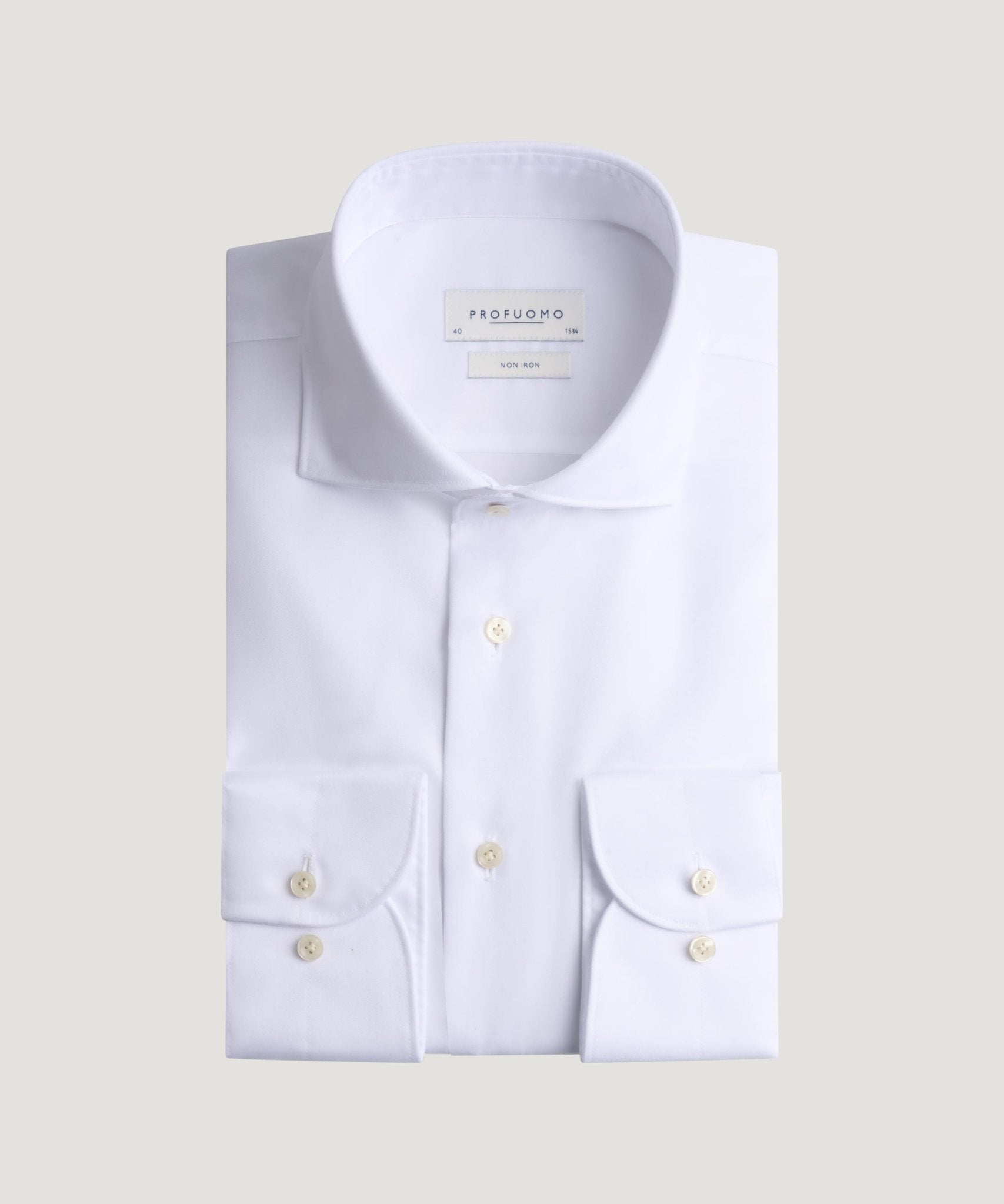 Profuomo Overhemd katoen two ply twill wit - THE SOCIETY SHOP