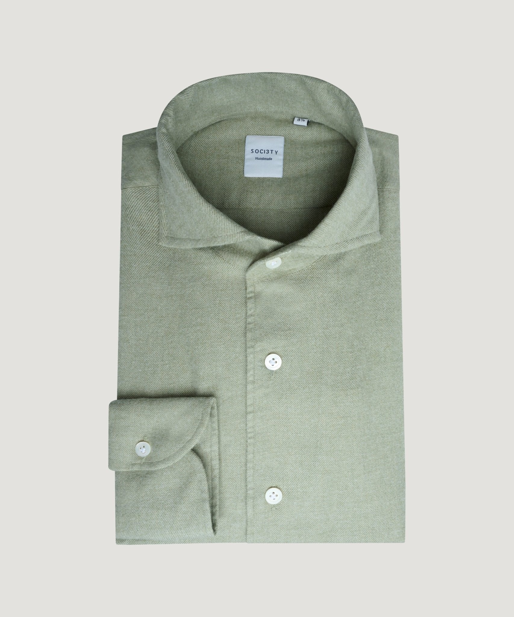 SOCI3TY Handmade Overhemd katoen/kasjmier groen - THE SOCIETY SHOP