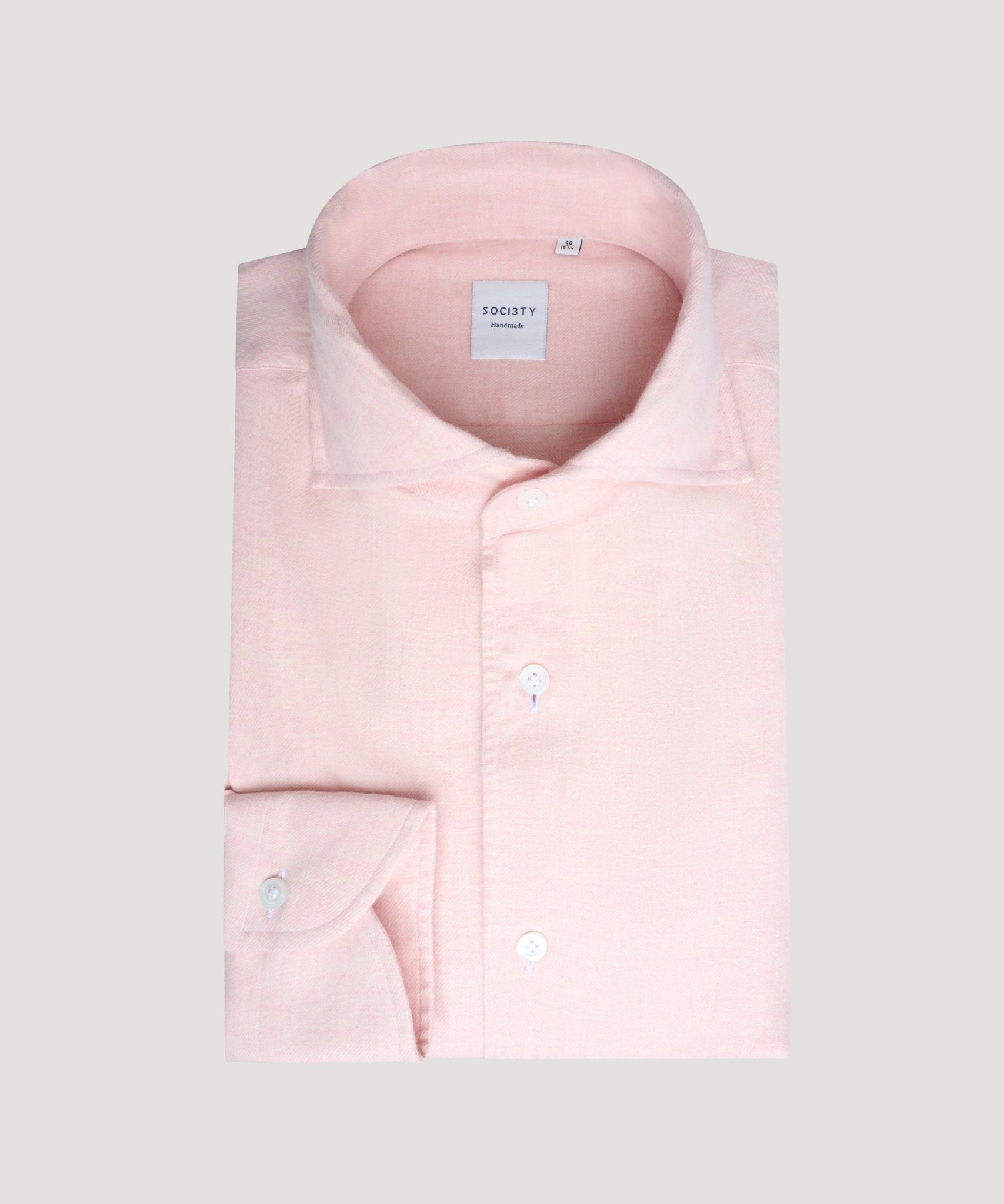 SOCI3TY Handmade Overhemd katoen/kasjmier roze - THE SOCIETY SHOP