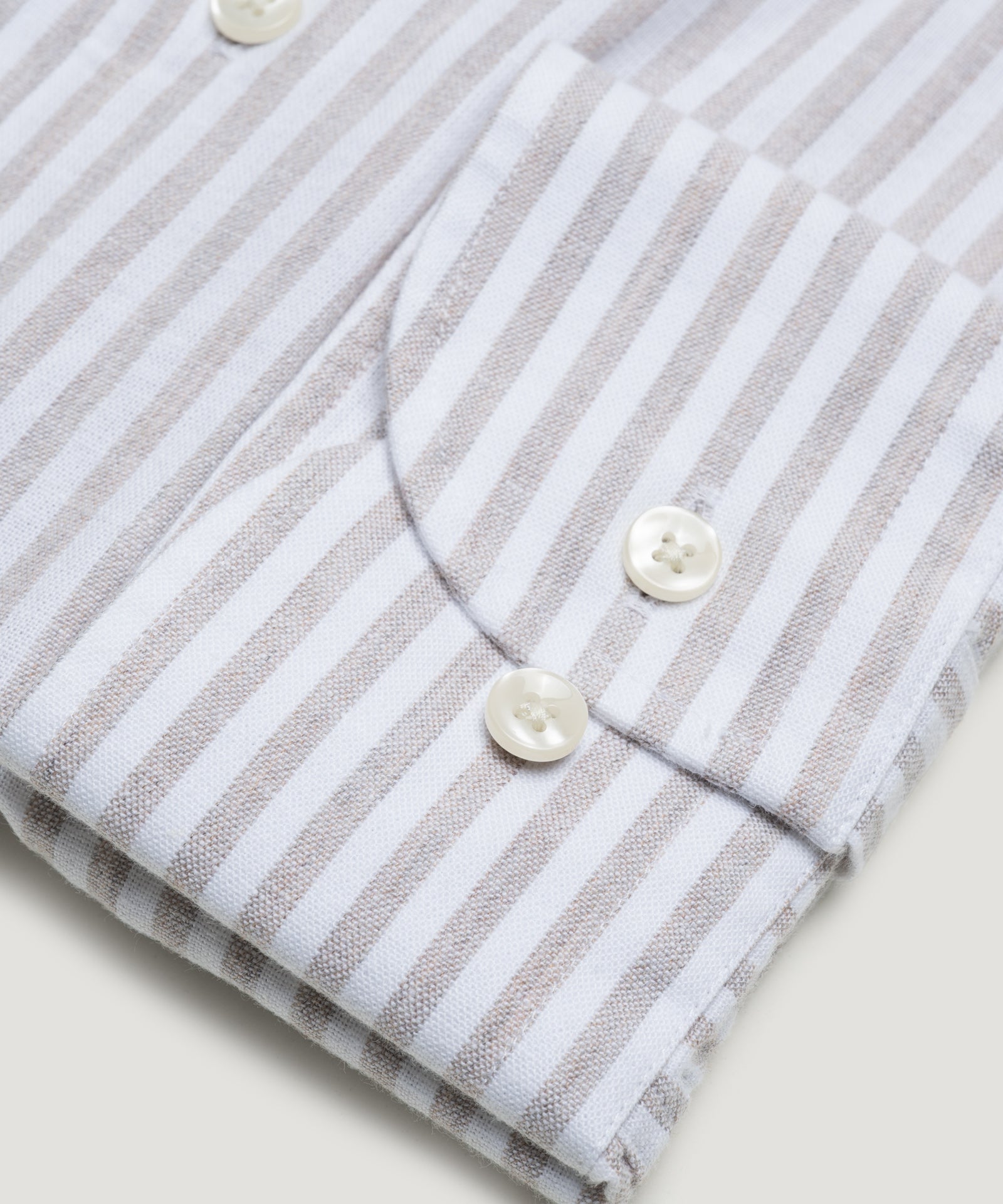 SOCI3TY by Profuomo Overhemd katoen/linnen beige gestreept - THE SOCIETY SHOP