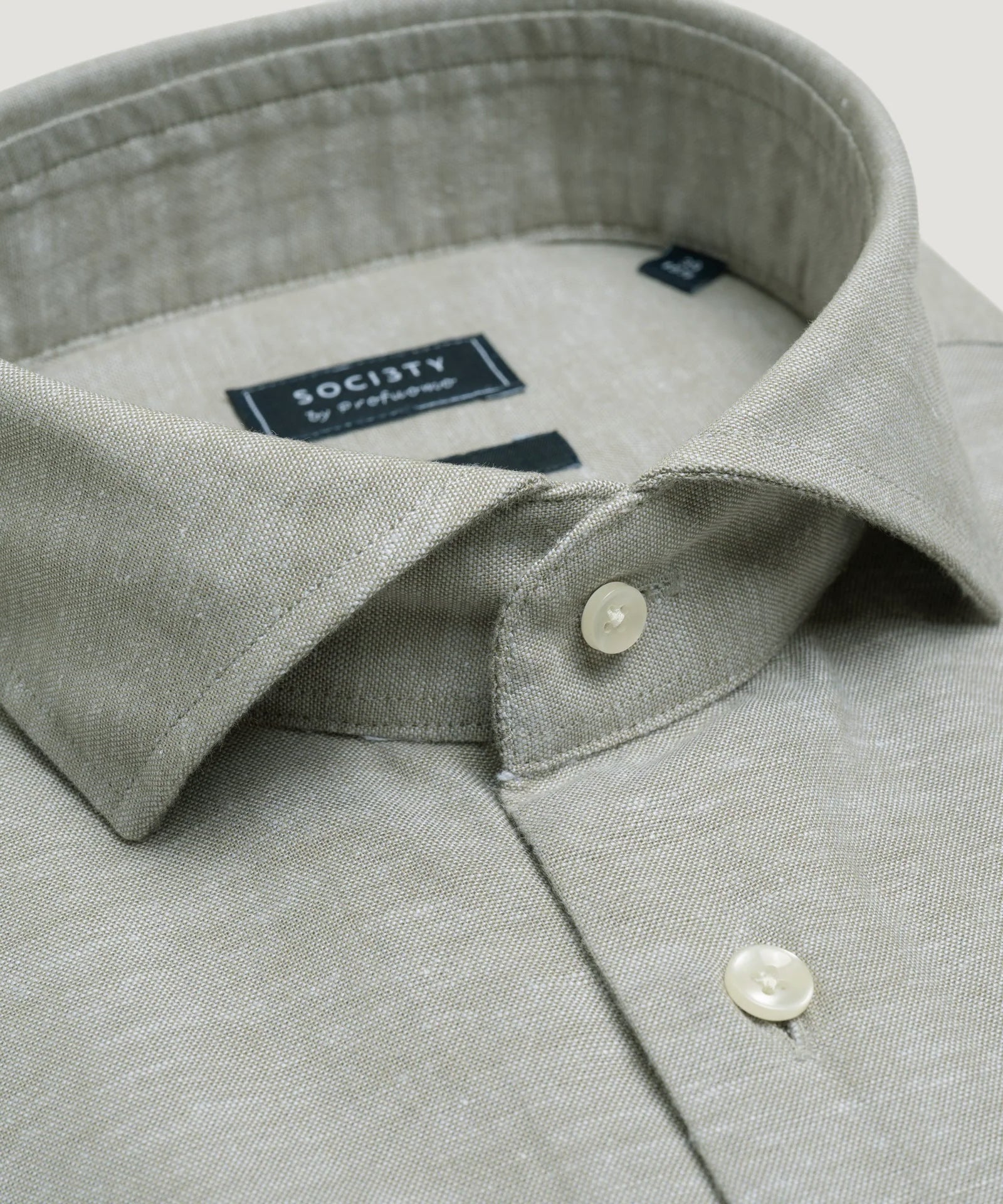 SOCI3TY by Profuomo Overhemd katoen/linnen lichtgroen - THE SOCIETY SHOP