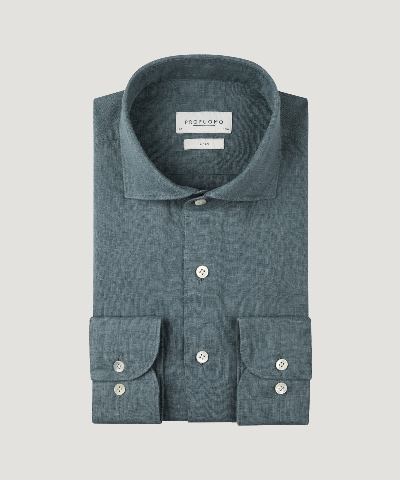 Profuomo Overhemd linnen grijsblauw - THE SOCIETY SHOP