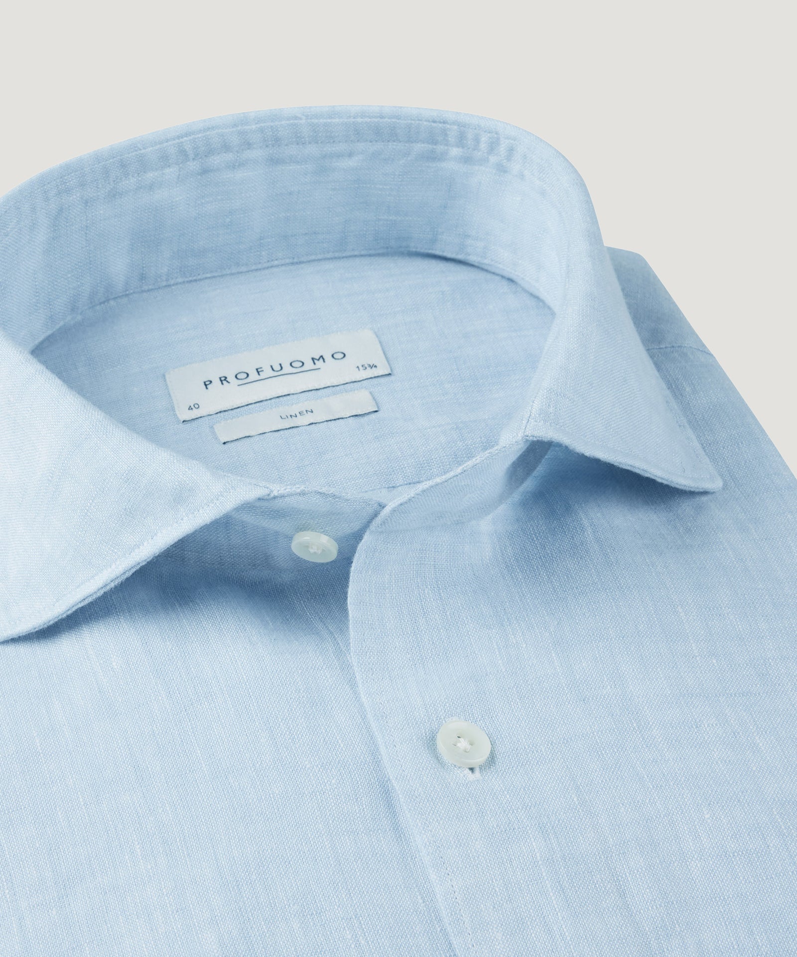 Profuomo Overhemd linnen lichtblauw - THE SOCIETY SHOP