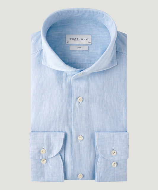 Profuomo Overhemd linnen lichtblauw - The Society Shop