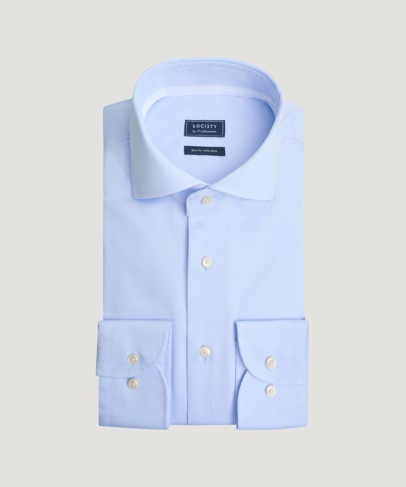 Profuomo Overhemd non iron katoen twill lichtblauw - THE SOCIETY SHOP