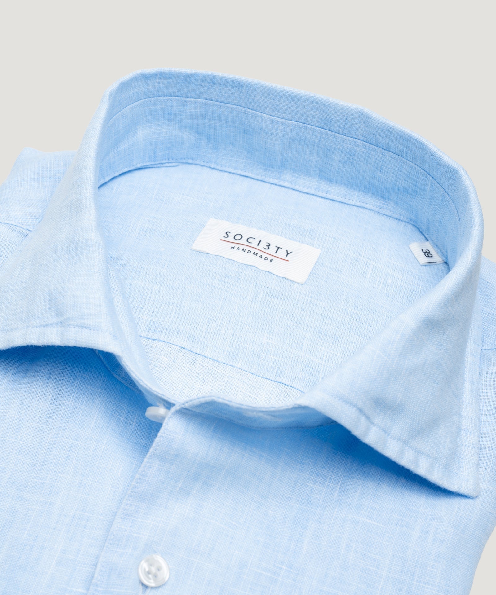 SOCI3TY Handmade Overhemd one piece linnen lichtblauw - THE SOCIETY SHOP