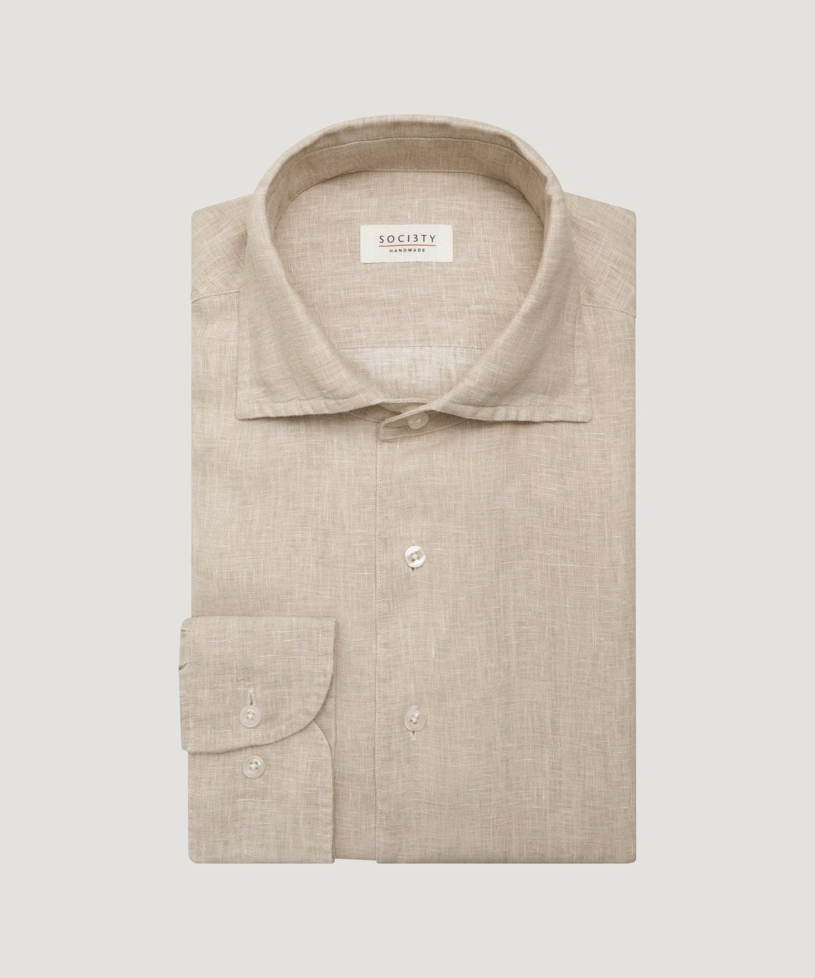 SOCI3TY Handmade Overhemd one piece linnen lichtbruin - THE SOCIETY SHOP