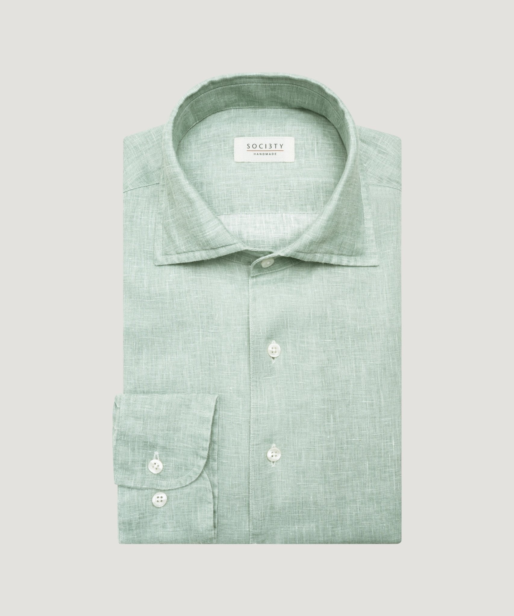 SOCI3TY Handmade Overhemd one piece linnen lichtgroen - THE SOCIETY SHOP