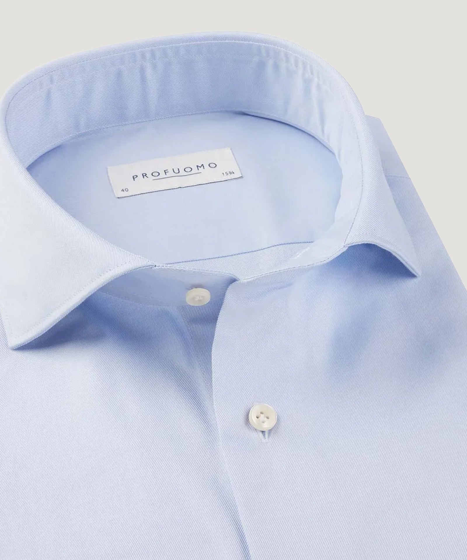 Profuomo Overhemd Supima katoen twill lichtblauw - THE SOCIETY SHOP