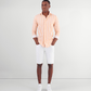 SOCI3TY Overhemd techfabric wit/oranje gestreept - The Society Shop