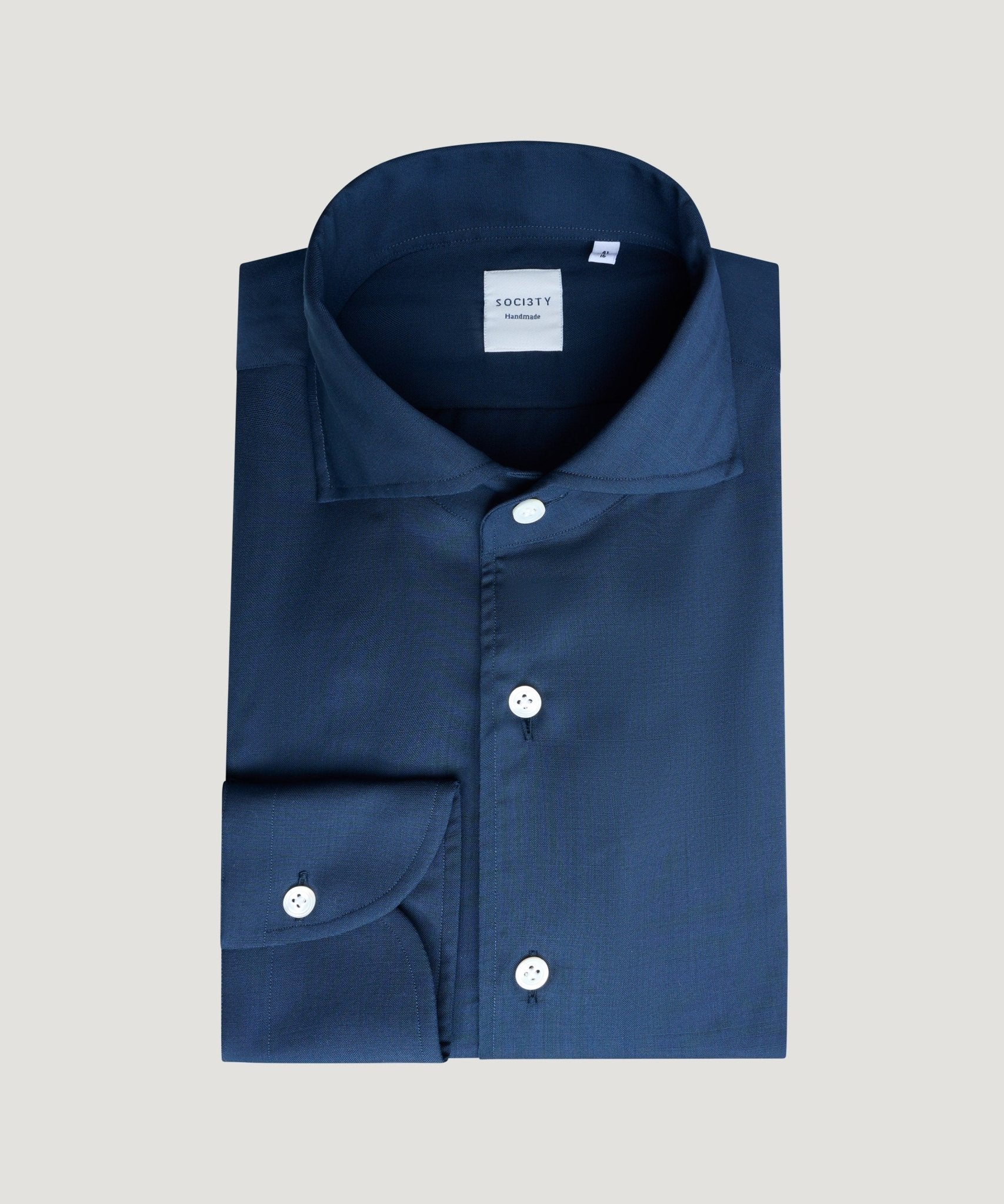 SOCI3TY Handmade Overhemd wol donkerblauw - THE SOCIETY SHOP