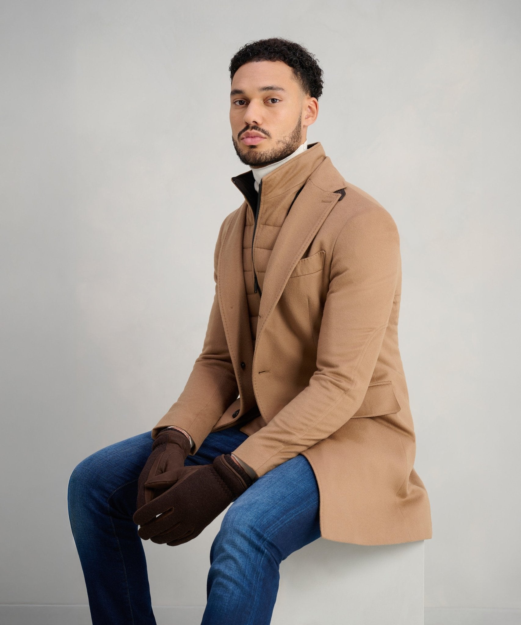 SOCI3TY Overjas virgin wool camel (woven by Loro Piana) - The Society Shop