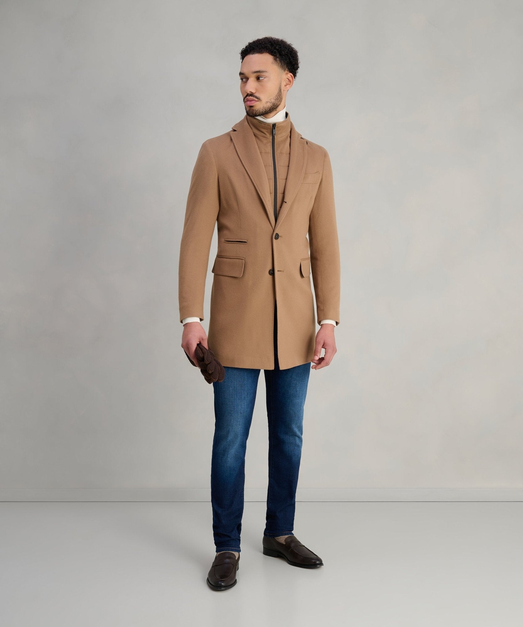 SOCI3TY Overjas virgin wool camel (woven by Loro Piana) - The Society Shop