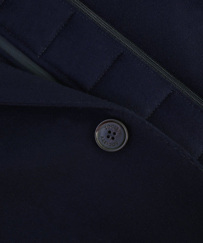 SOCI3TY Overjas virgin wool donkerblauw (woven by Loro Piana) - The Society Shop